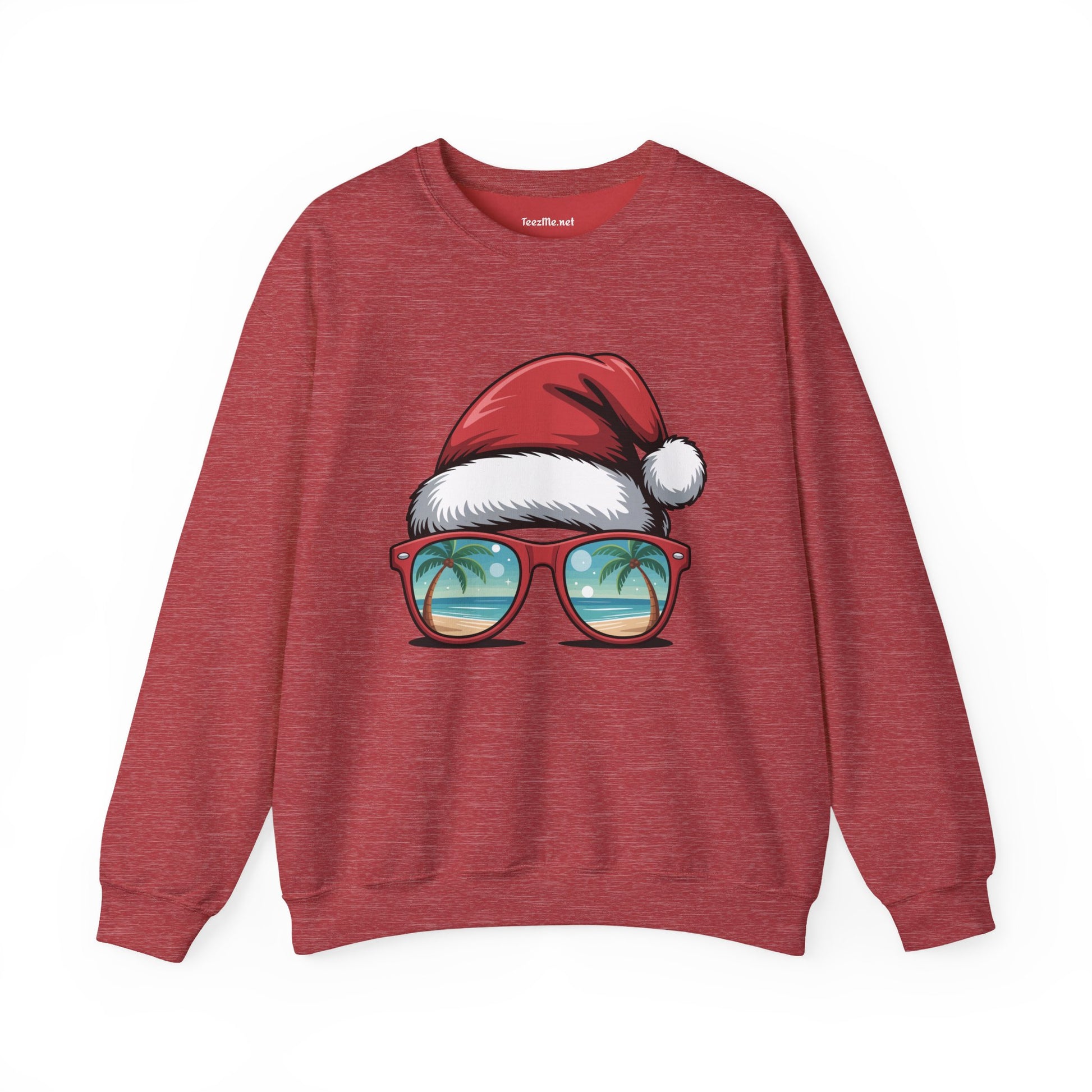 Santa Beach Hat Unisex Heavy Blend™ Crewneck Sweatshirt