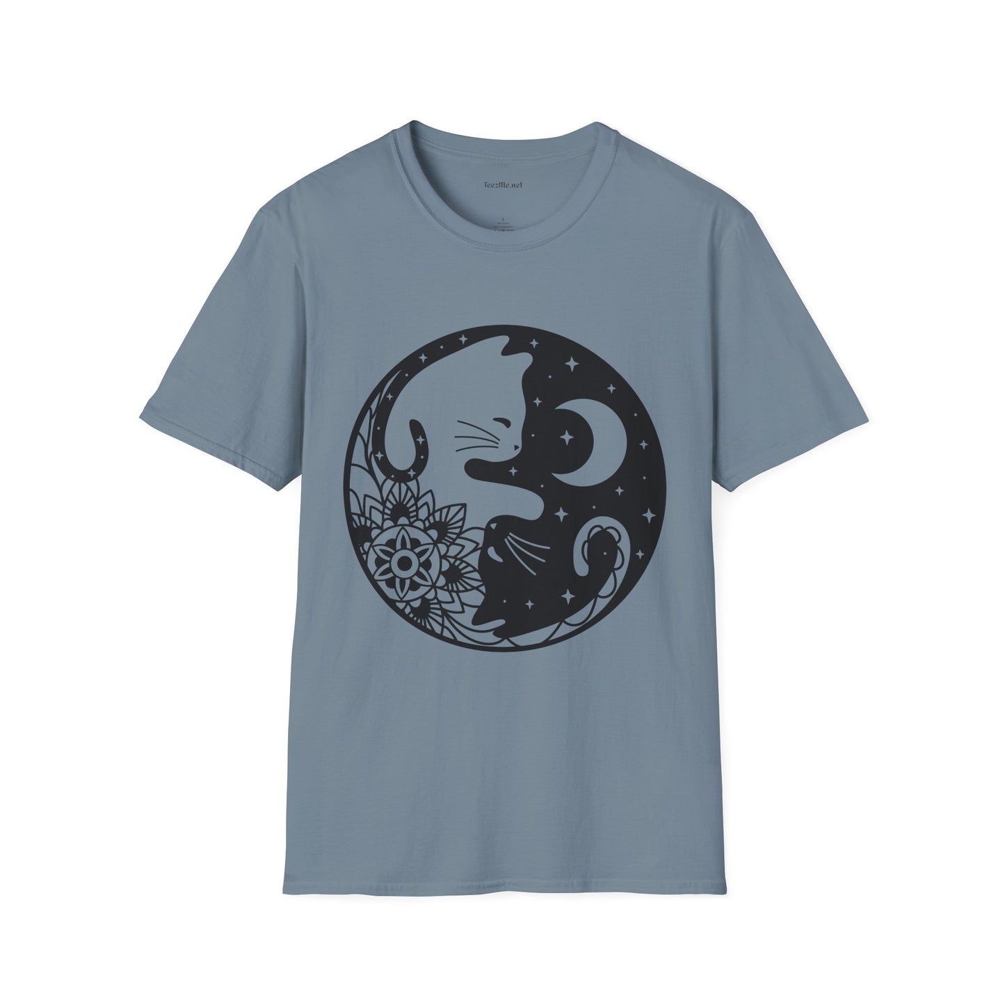 Yin Yang Cat1 Unisex Soft T-Shirt 100% Cotton Graphic