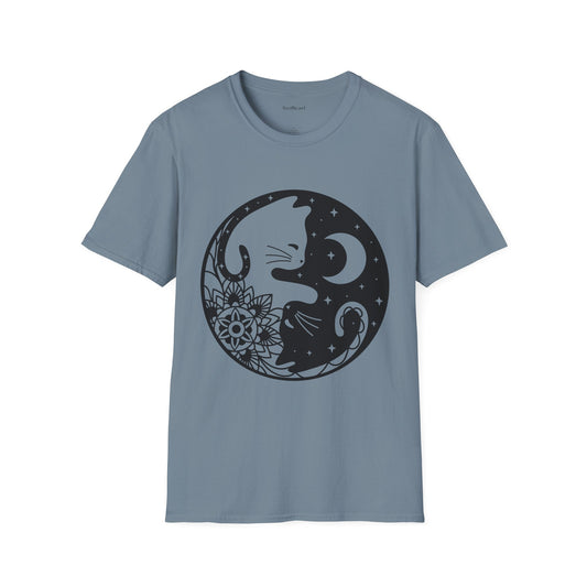 Yin Yang Cat1 Unisex Soft T-Shirt 100% Cotton Graphic