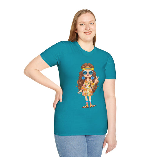 Hippie Girl - Unisex Ultra Cotton Tee 100% Cotton Graphic