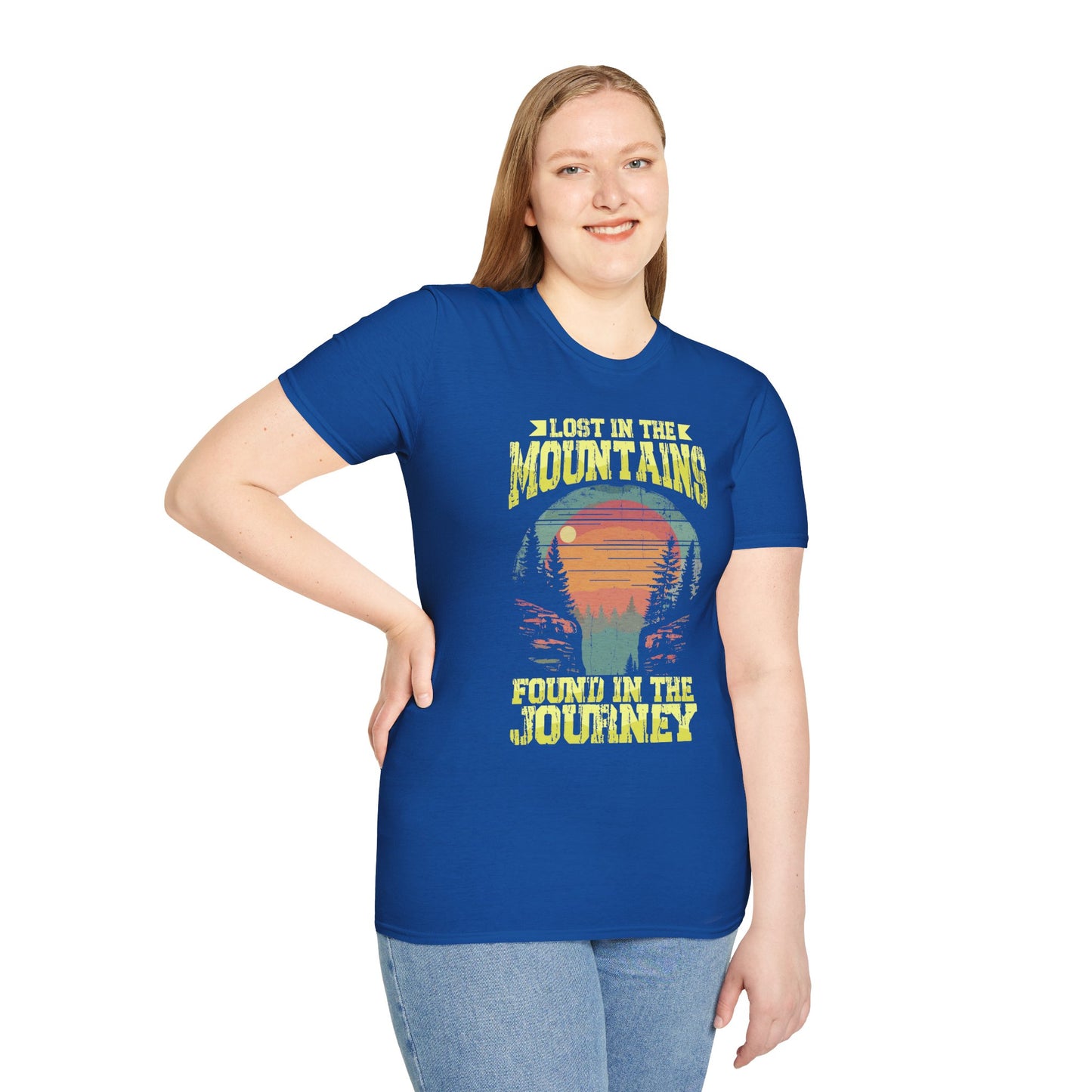 Lost in the Mountain - Unisex Softstyle T-Shirt 100% Cotton Graphic