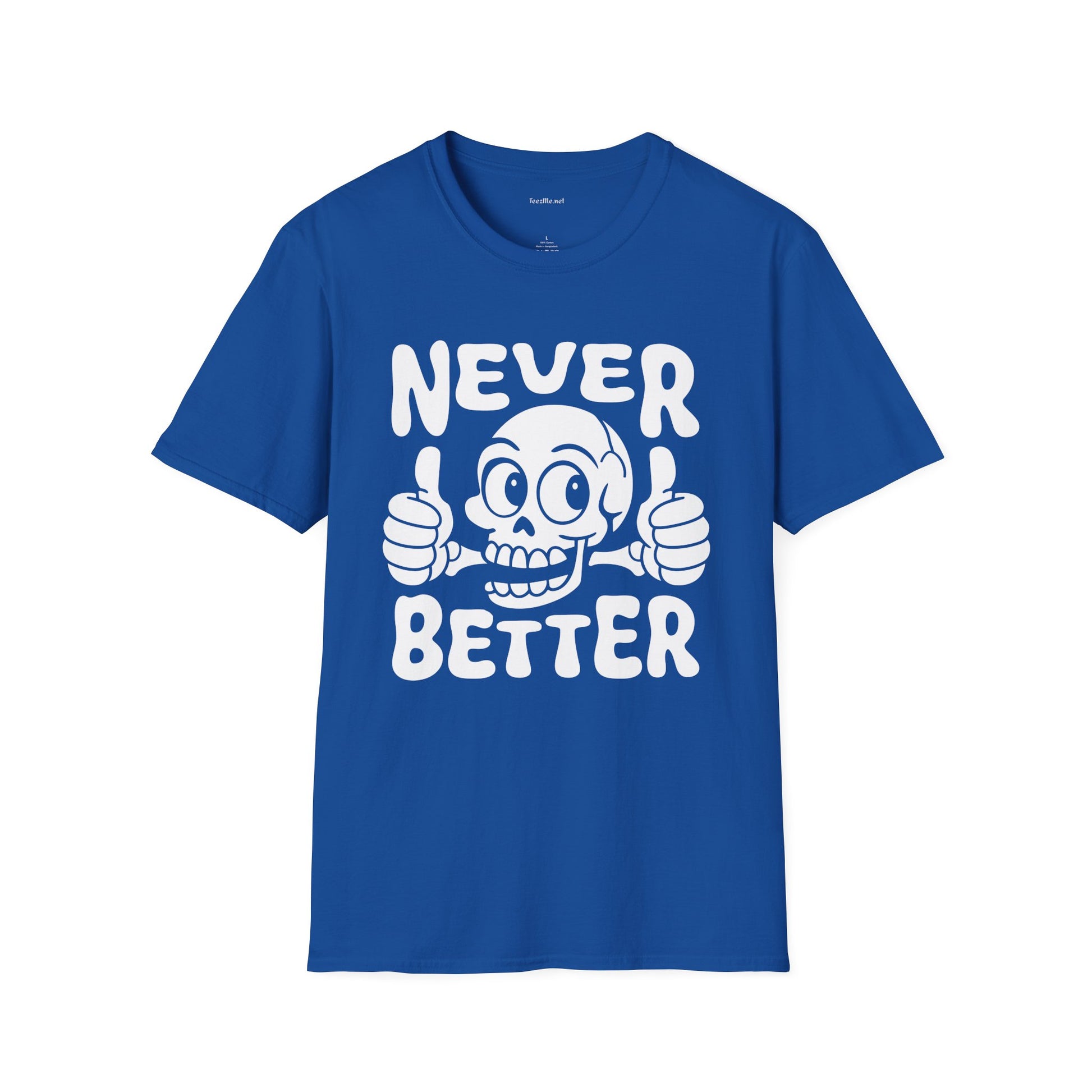 Never Better Skull Tee — Retro Thumbs-Up Graphic T-Shirt