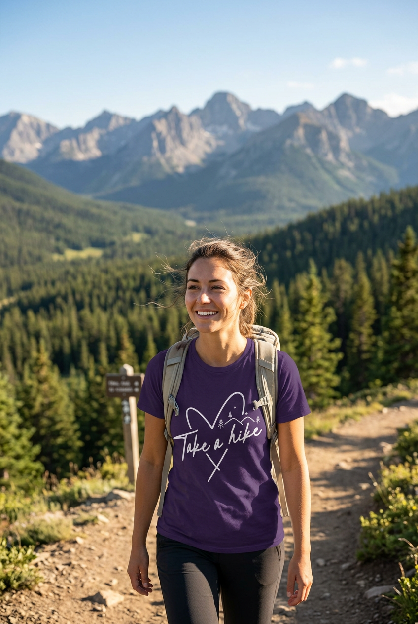 Take a Hike (white) - Unisex Softstyle T-Shirt 100% Cotton Graphic