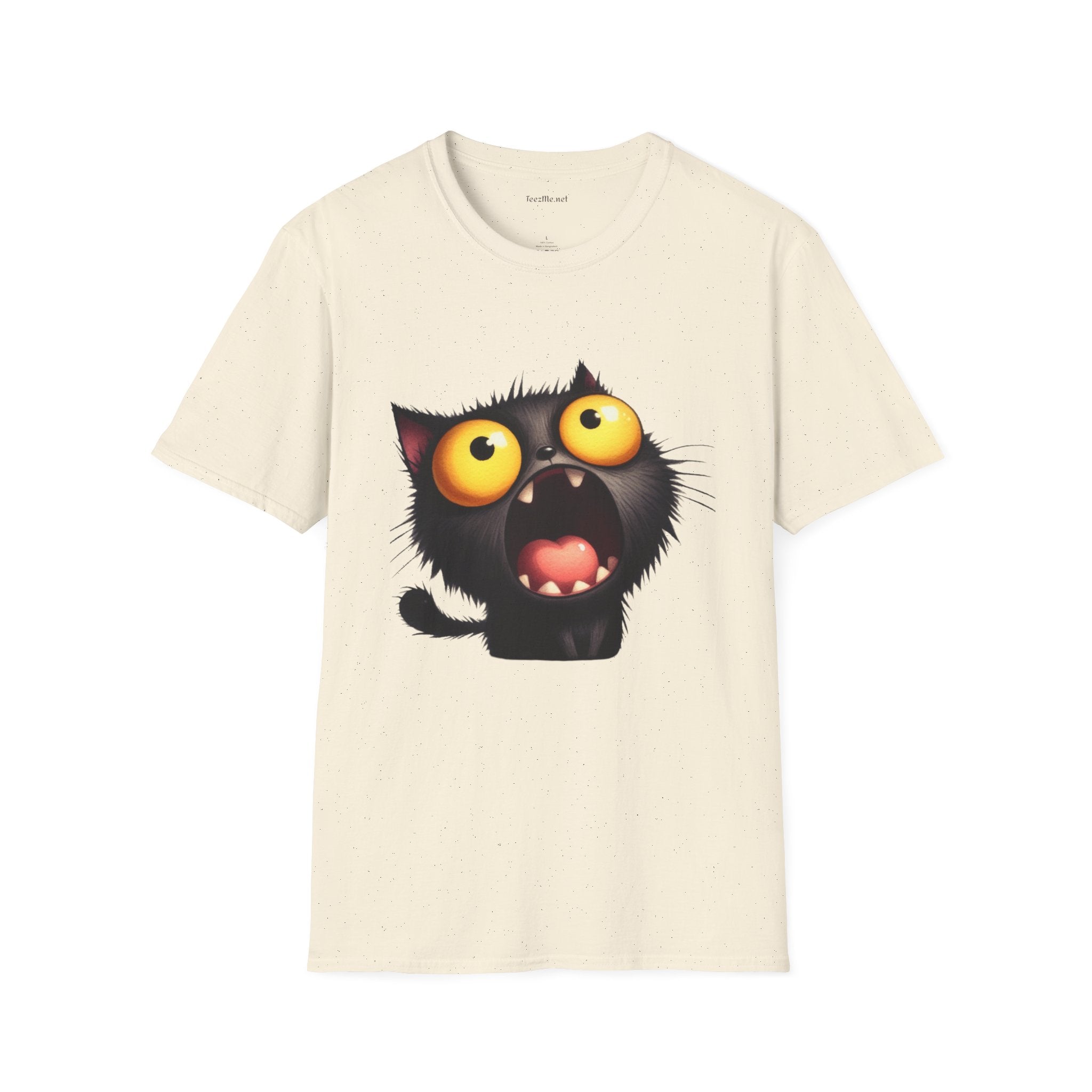 Crazy Cat 3 Unisex SoftStyle T-Shirt 100% Cotton Graphic