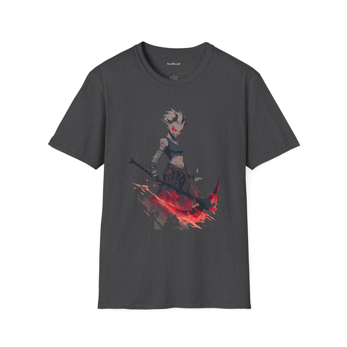 Anime Demon Girl Unisex Softstyle T-Shirt 100% Cotton Graphic