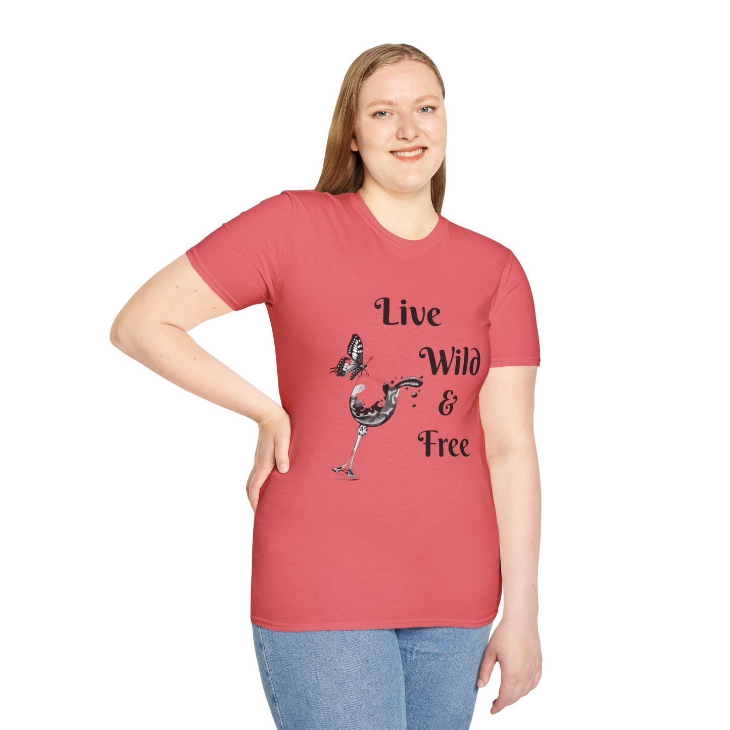 Live Wild & Free -  Unisex Softstyle T-Shirt 100% Cotton Graphic