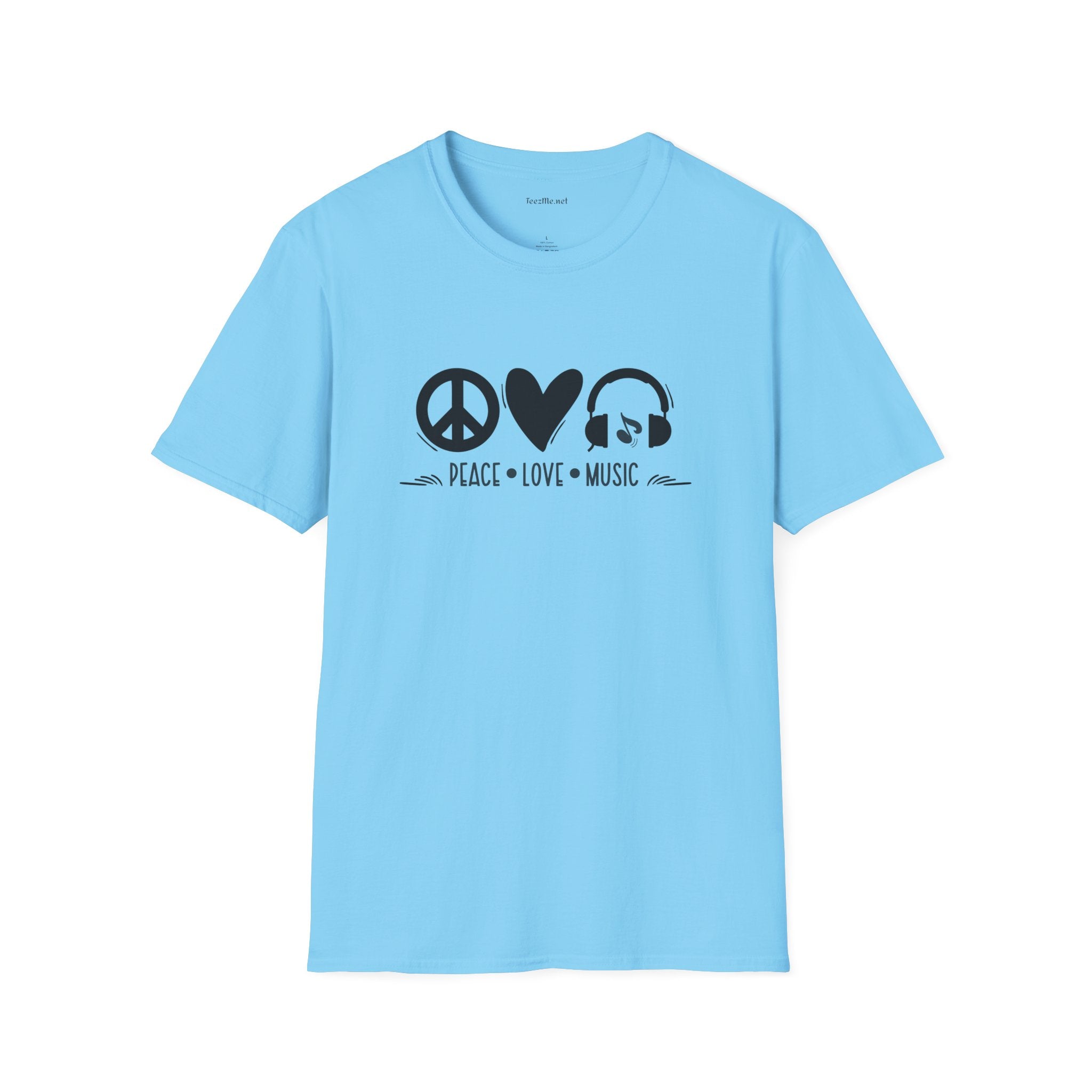 Peace Love Music - Unisex Softstyle T-Shirt 100% Cotton Graphic