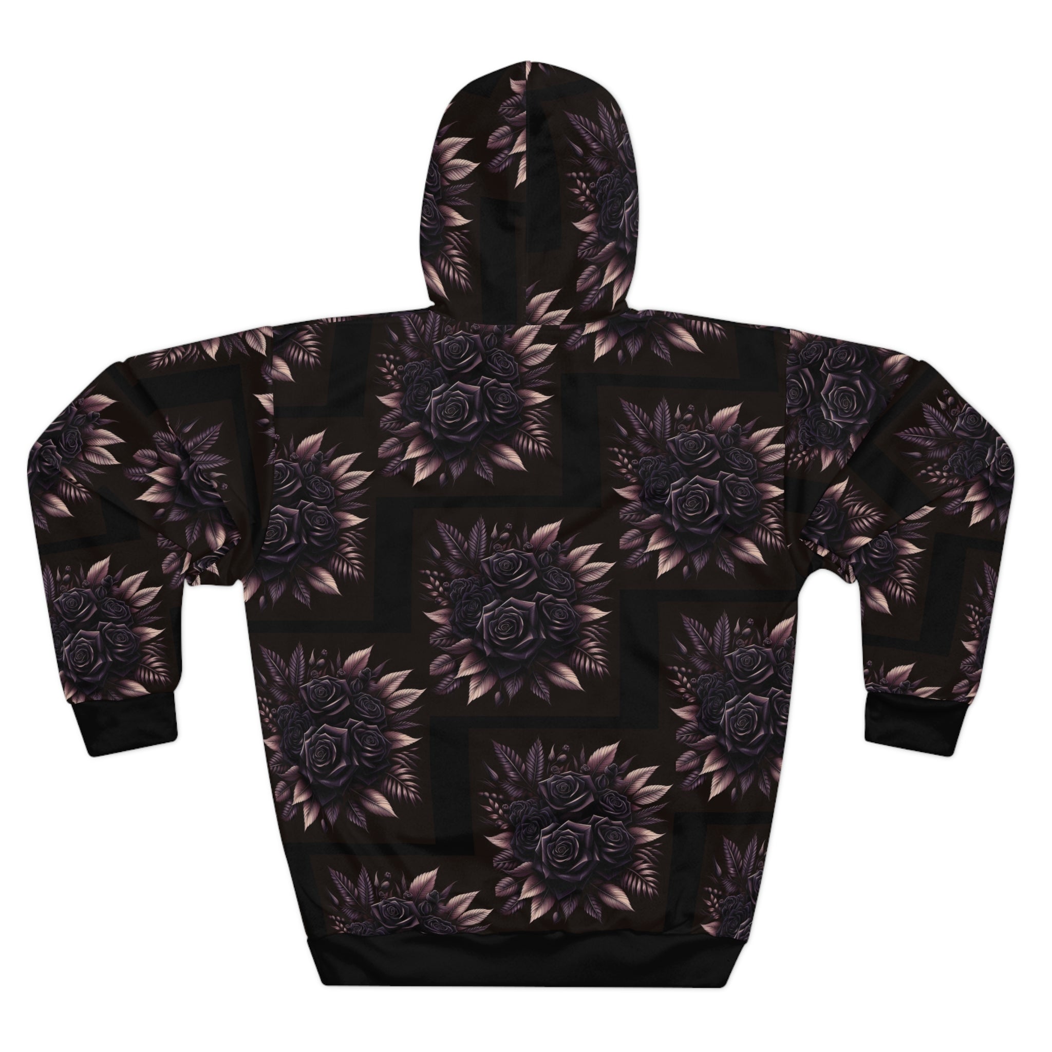 Black Rose Unisex Pullover Hoodie (AOP)