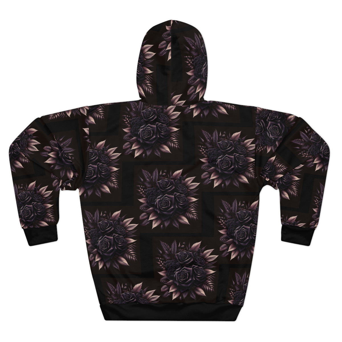Black Rose Unisex Pullover Hoodie (AOP)