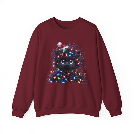 Funny Christmas Black Cat 03 Unisex Heavy Blend™ Crewneck Sweatshirt