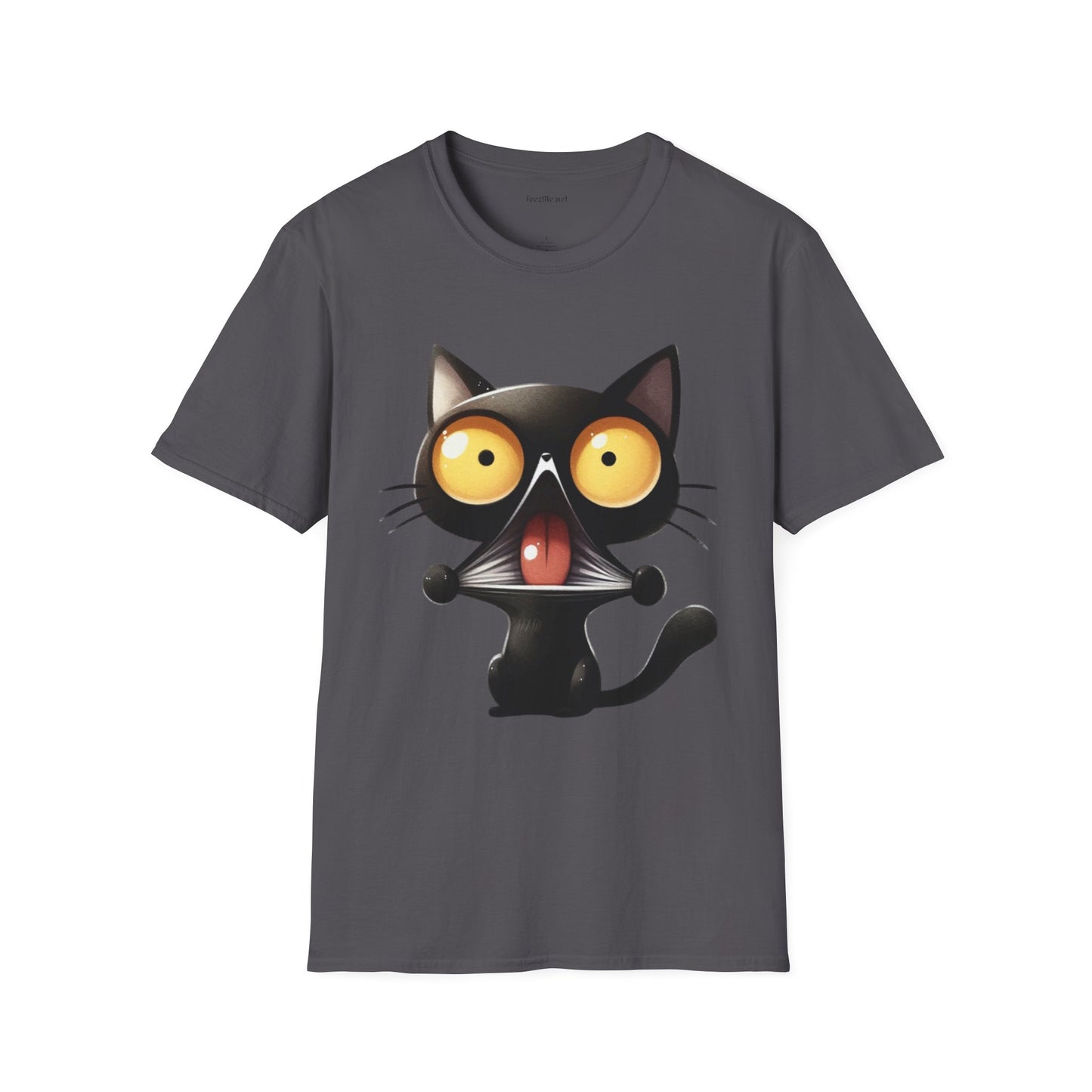 Crazy Cat 01 Unisex SoftStyle T-Shirt 100% Cotton Graphic