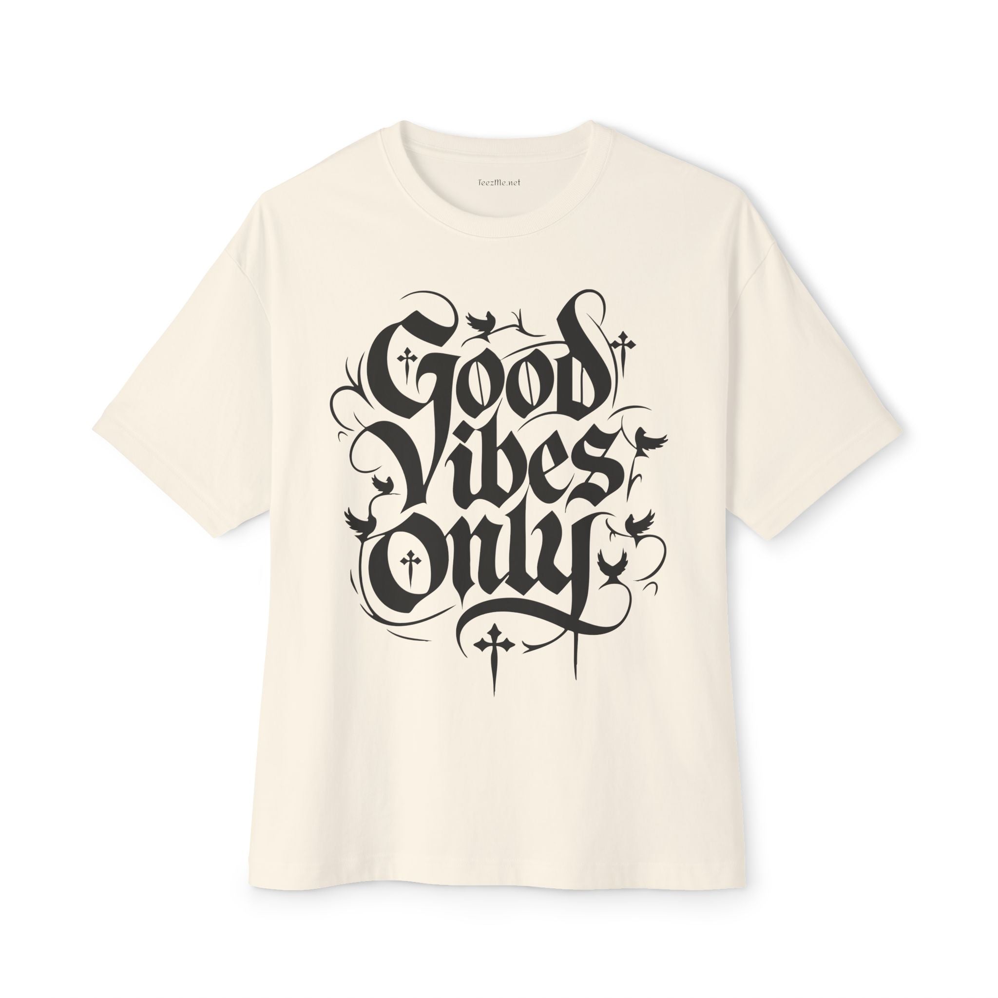 Good Vibes Only Goth Unisex Oversized Boxy Tee