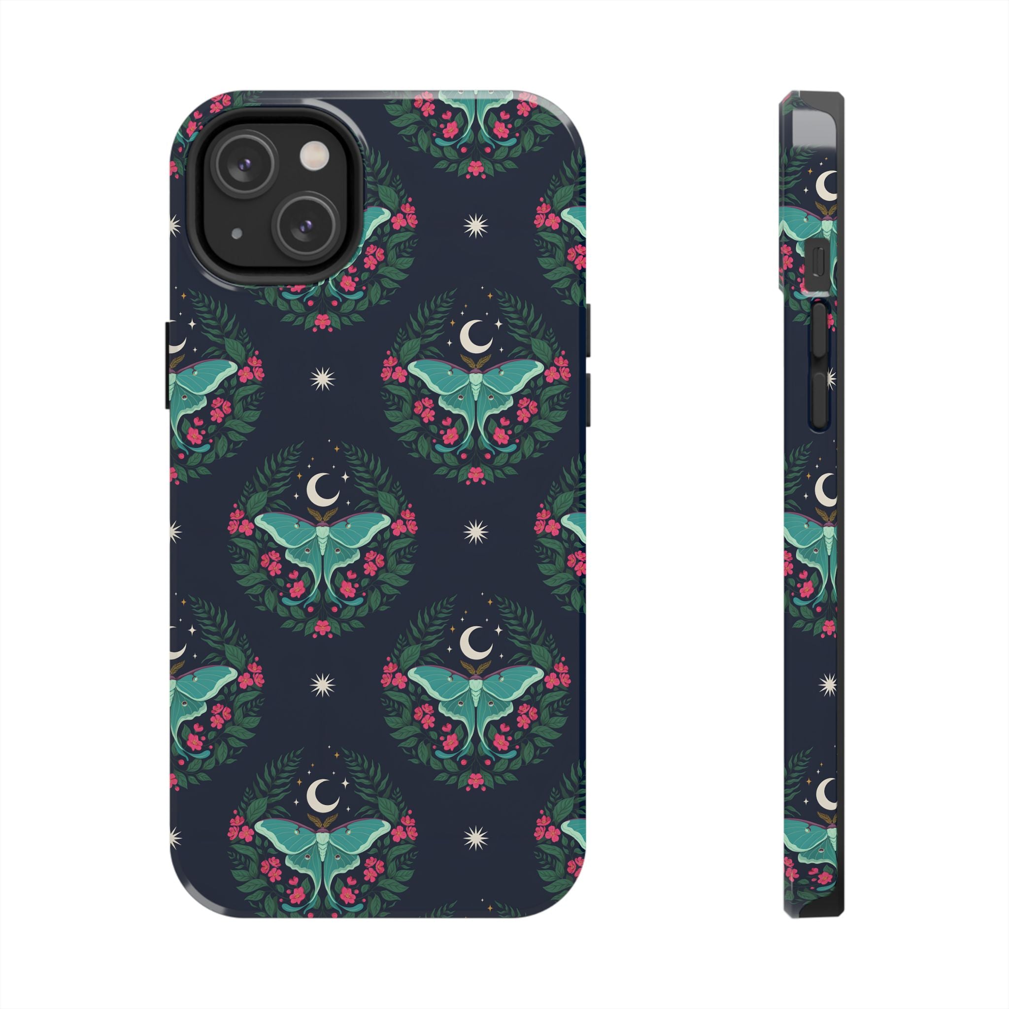 Moon Moth Tough Phone Case — Botanical Nightscape Protective Cover