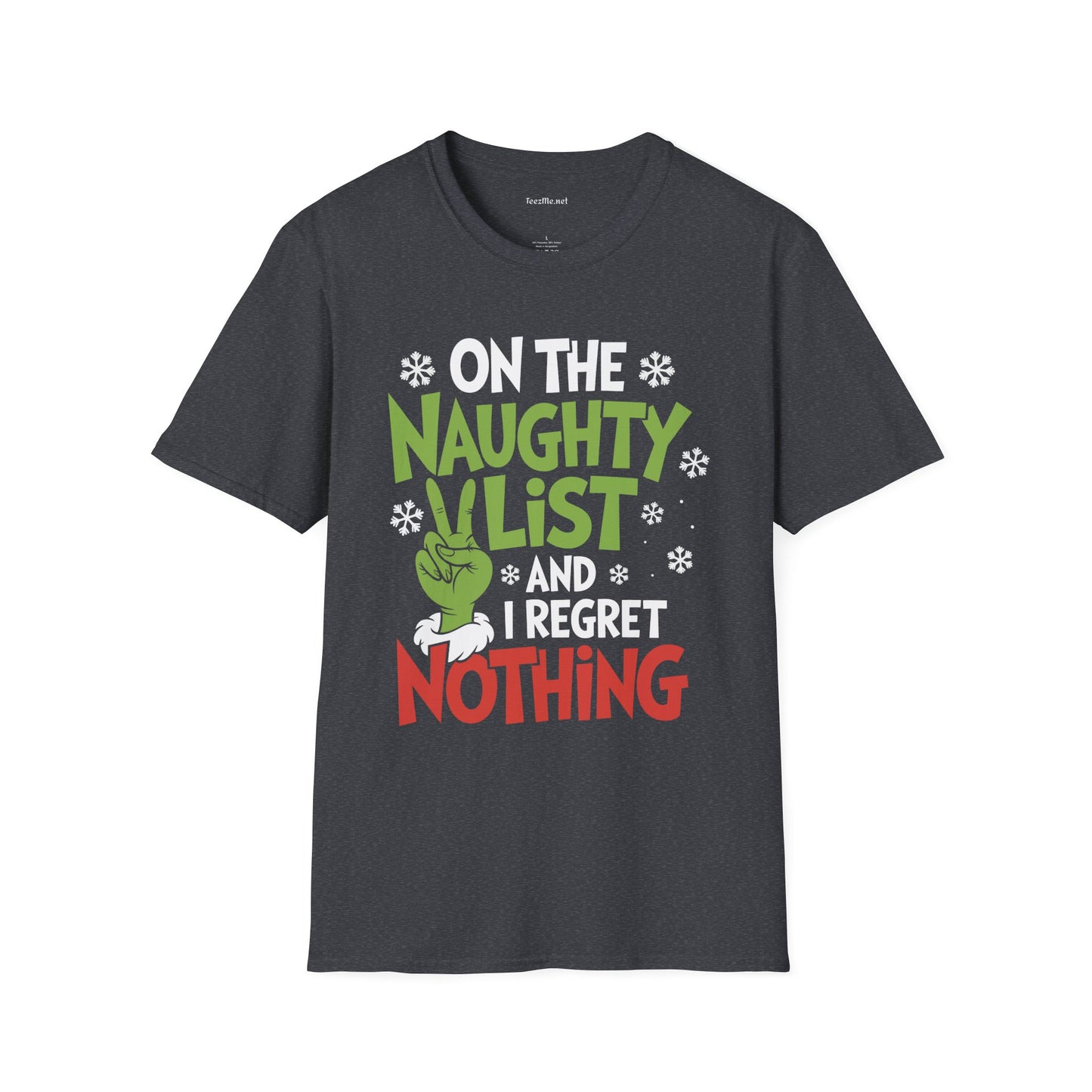 On The Naughty List 01 Unisex Softstyle T-Shirt 100% Cotton