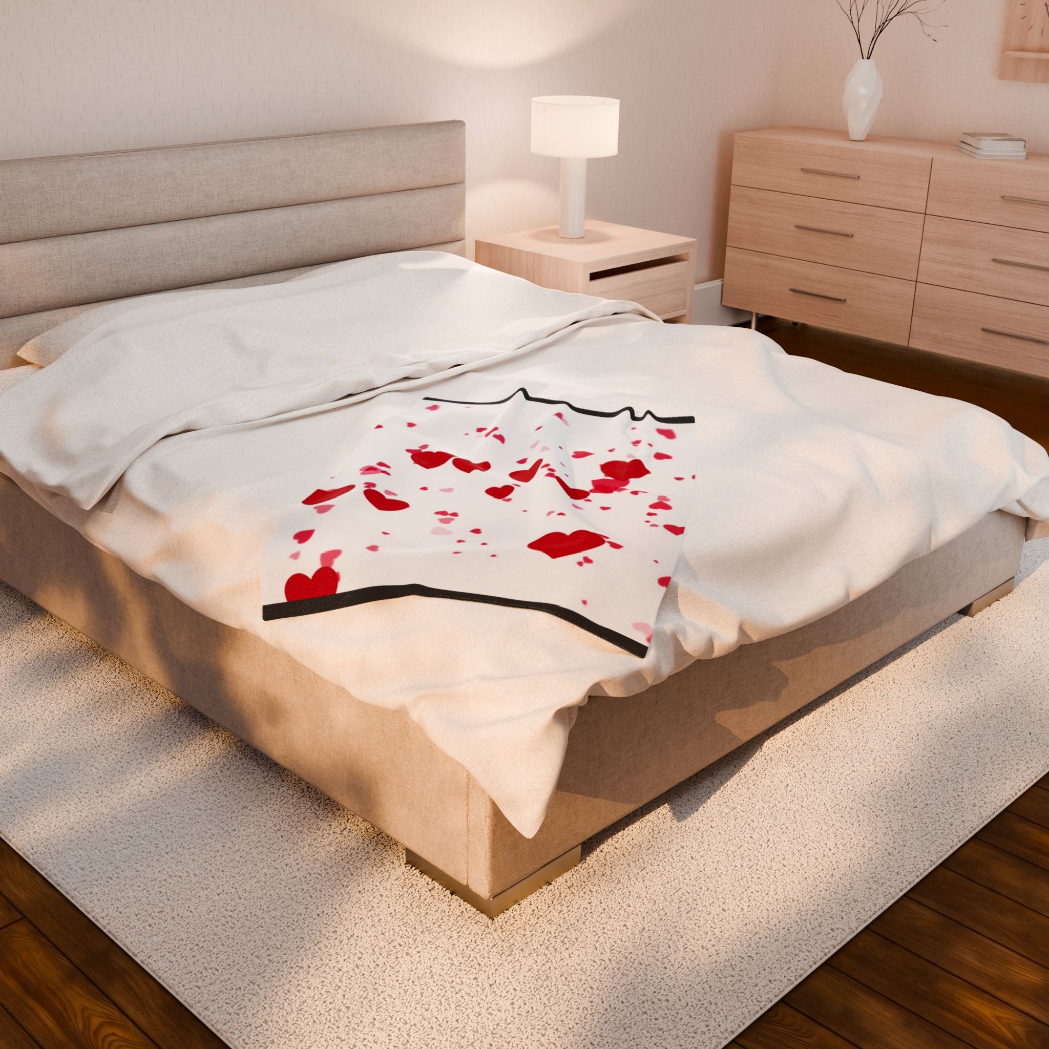 Hearts - Velveteen Plush Blanket Graphic