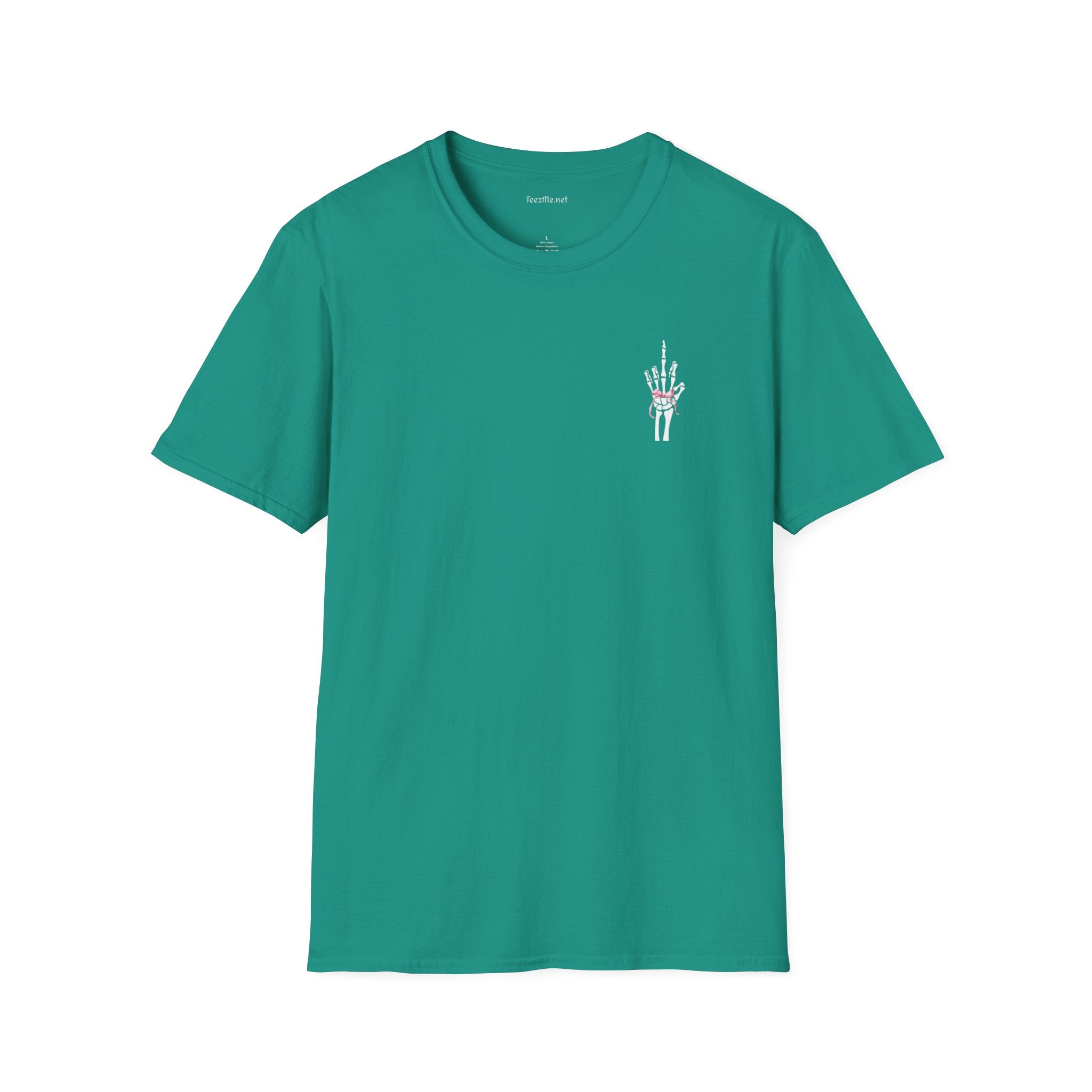 Finger with Pink Ribbon - Unisex Softstyle T-Shirt 100% Cotton Graphic