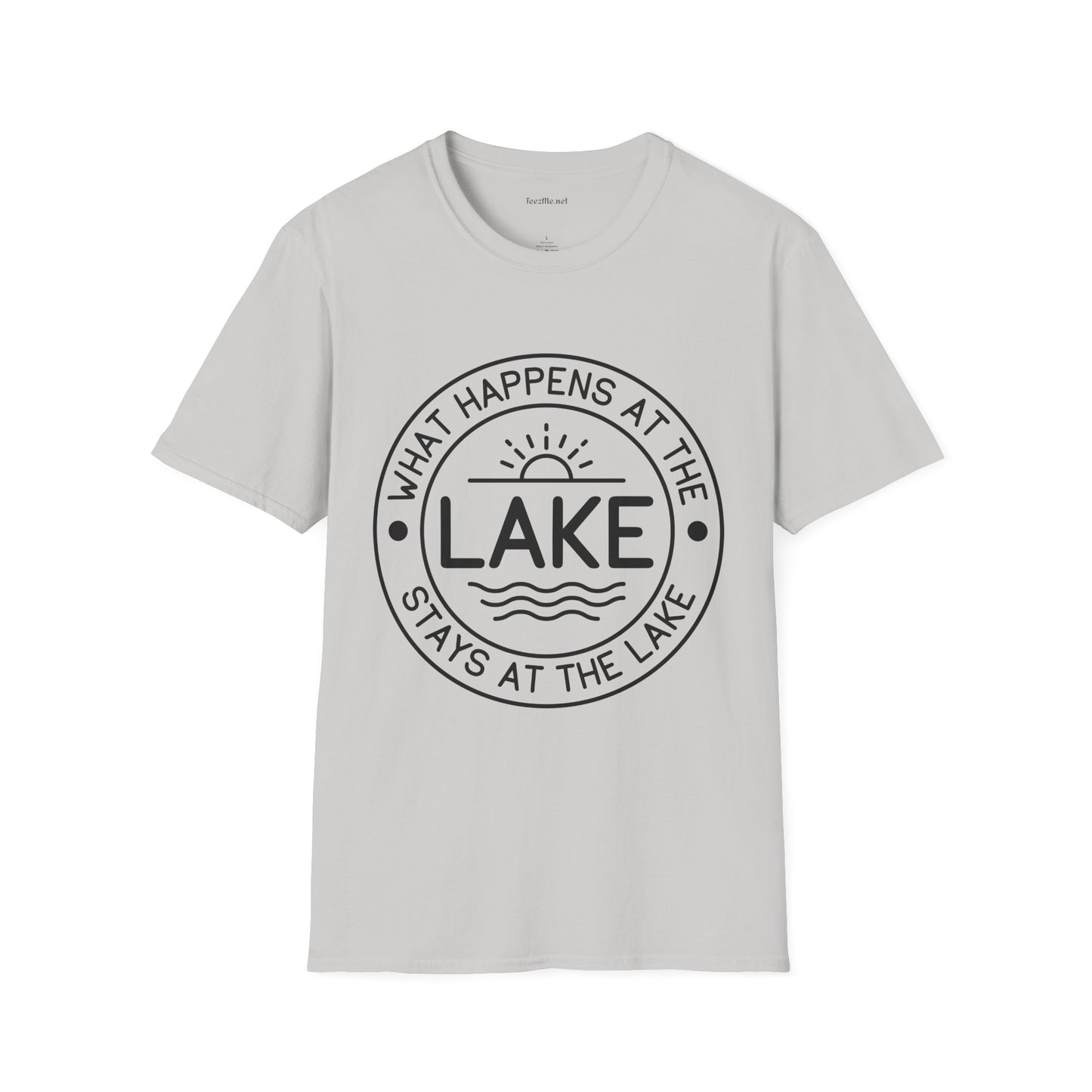 What Happens At The Lake Unisex Softstyle T-Shirt 100% Cotton Graphic