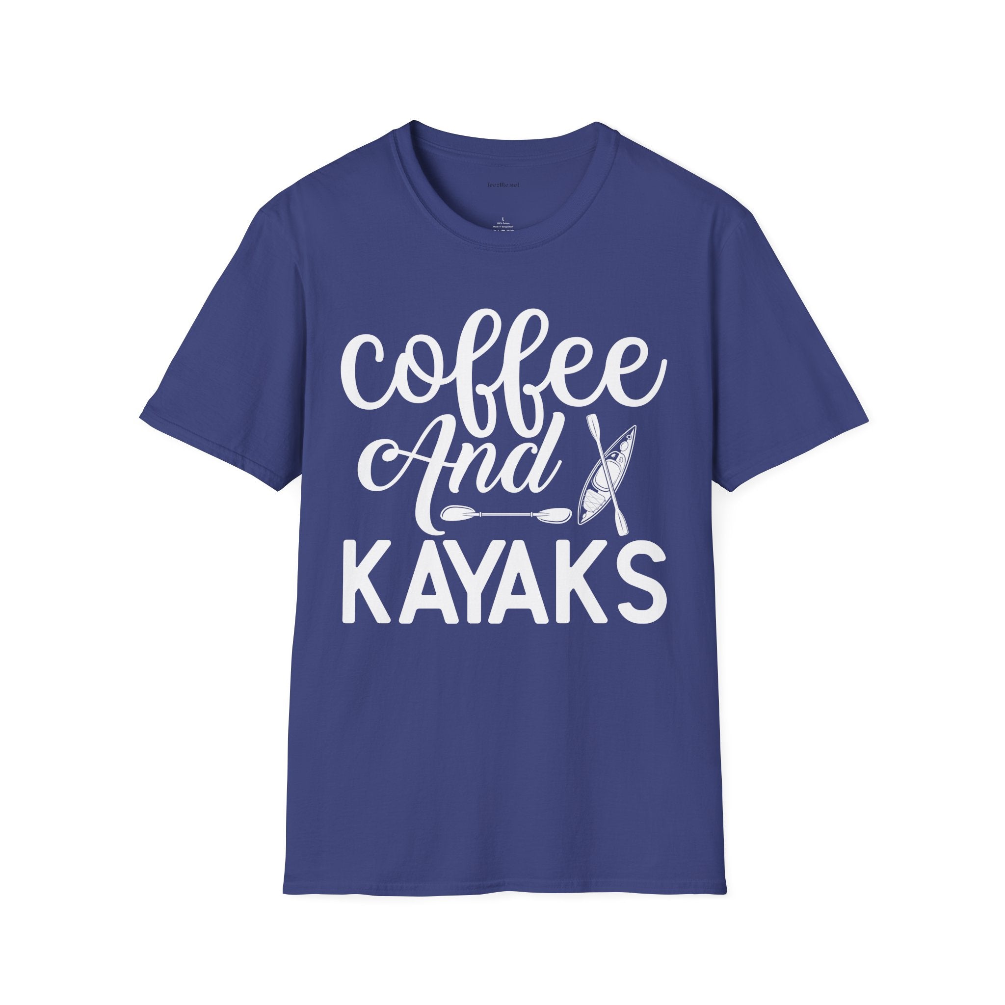 Coffee and Kayaks - Unisex Softstyle T-Shirt 100% Cotton Graphic