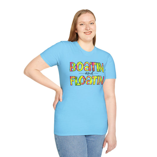 Boatin and Floatin - Unisex Softstyle T-Shirt 100% Cotton Graphic