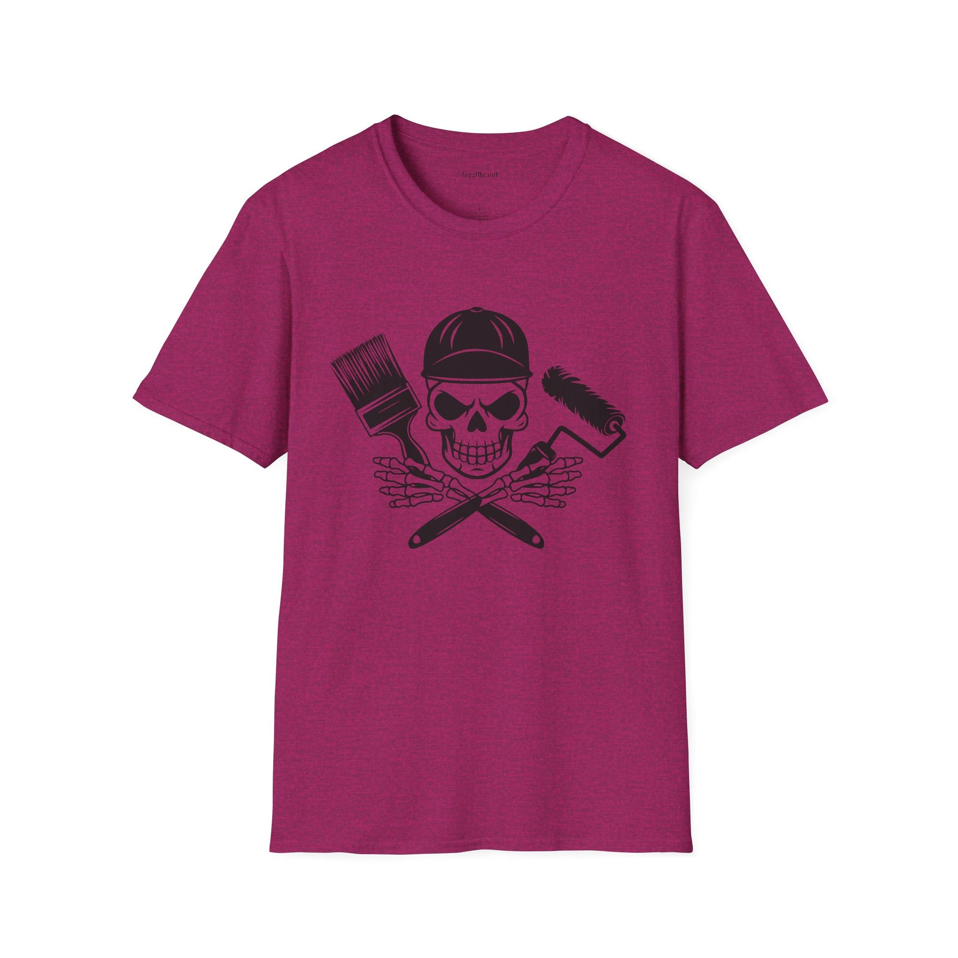 Painter Skeleton Unisex Softstyle T-Shirt 100% Cotton Graphic
