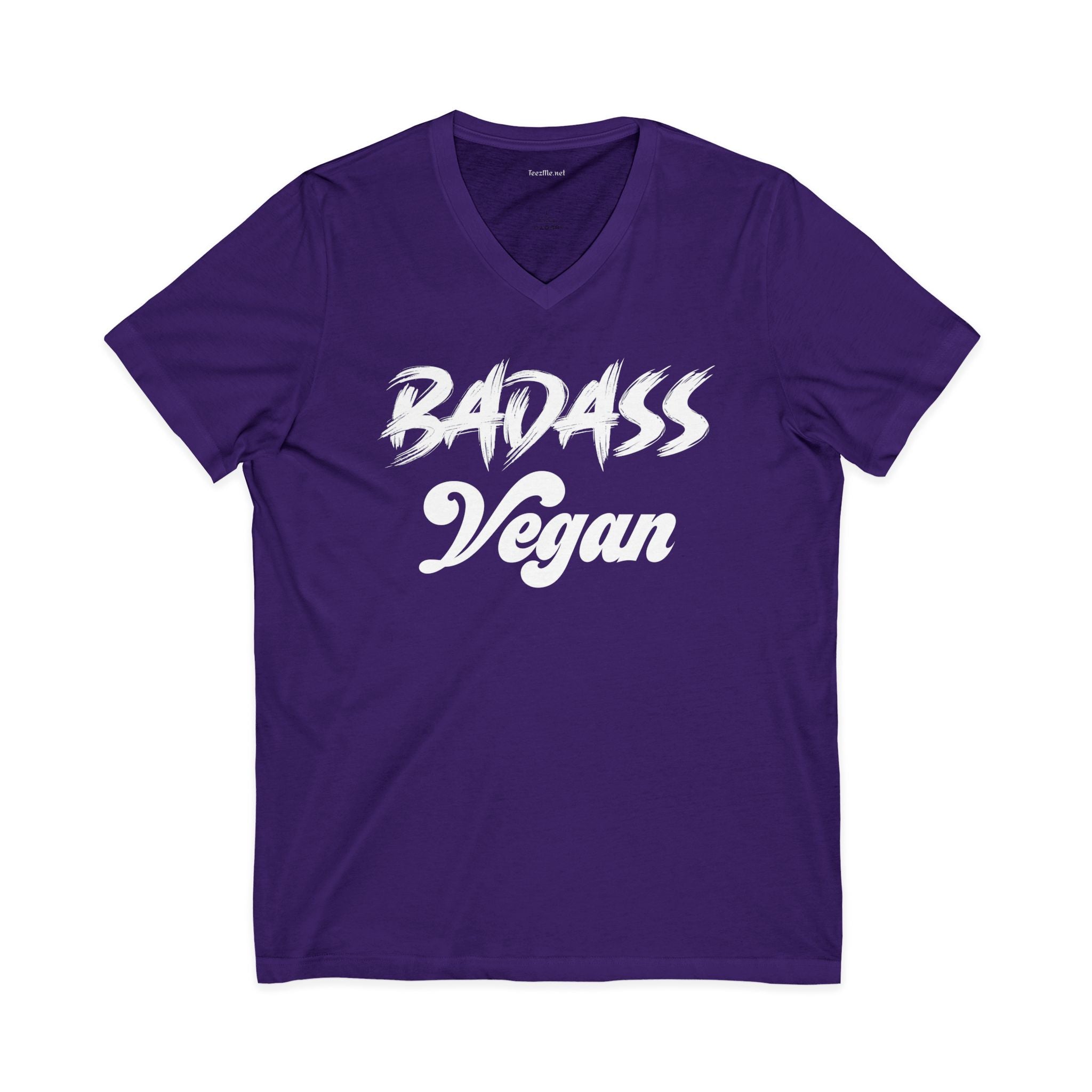 BADASS Vegan Unisex Jersey Short Sleeve V-Neck Tee
