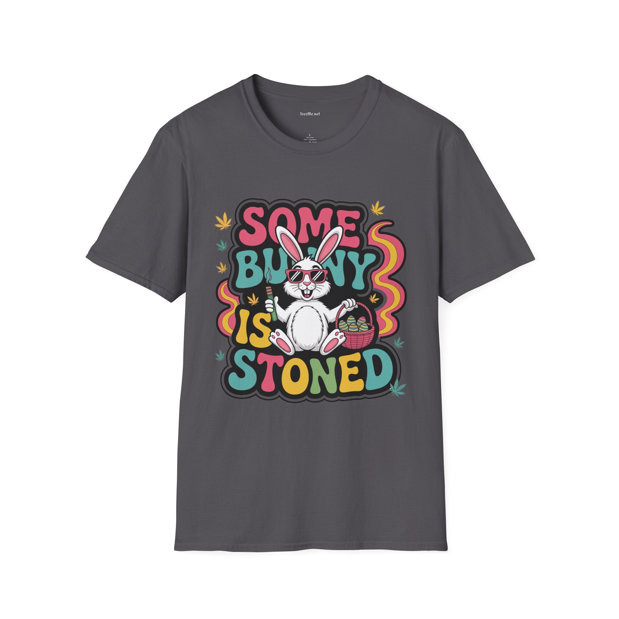 Some Bunny Is Stoned Unisex Softstyle T-Shirt 100% Cotton Graphic