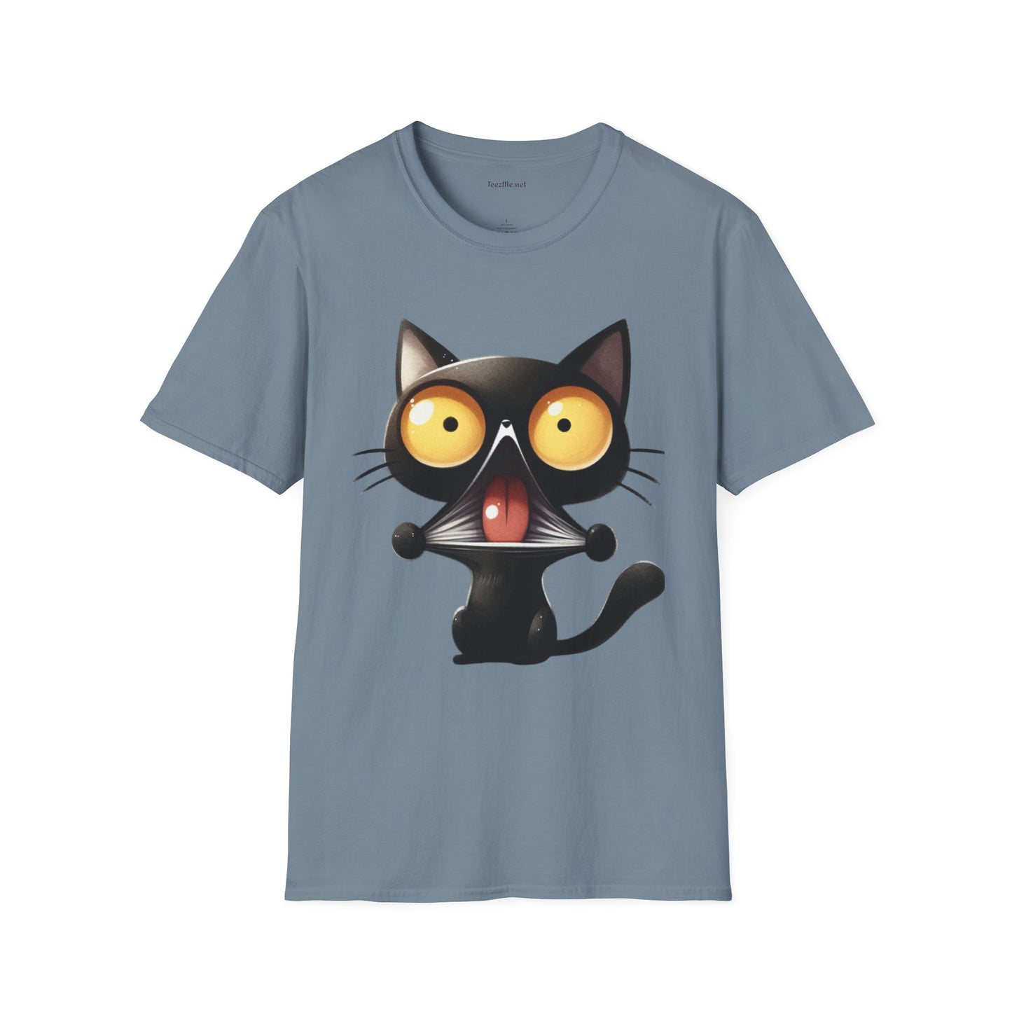 Crazy Cat 01 Unisex SoftStyle T-Shirt 100% Cotton Graphic