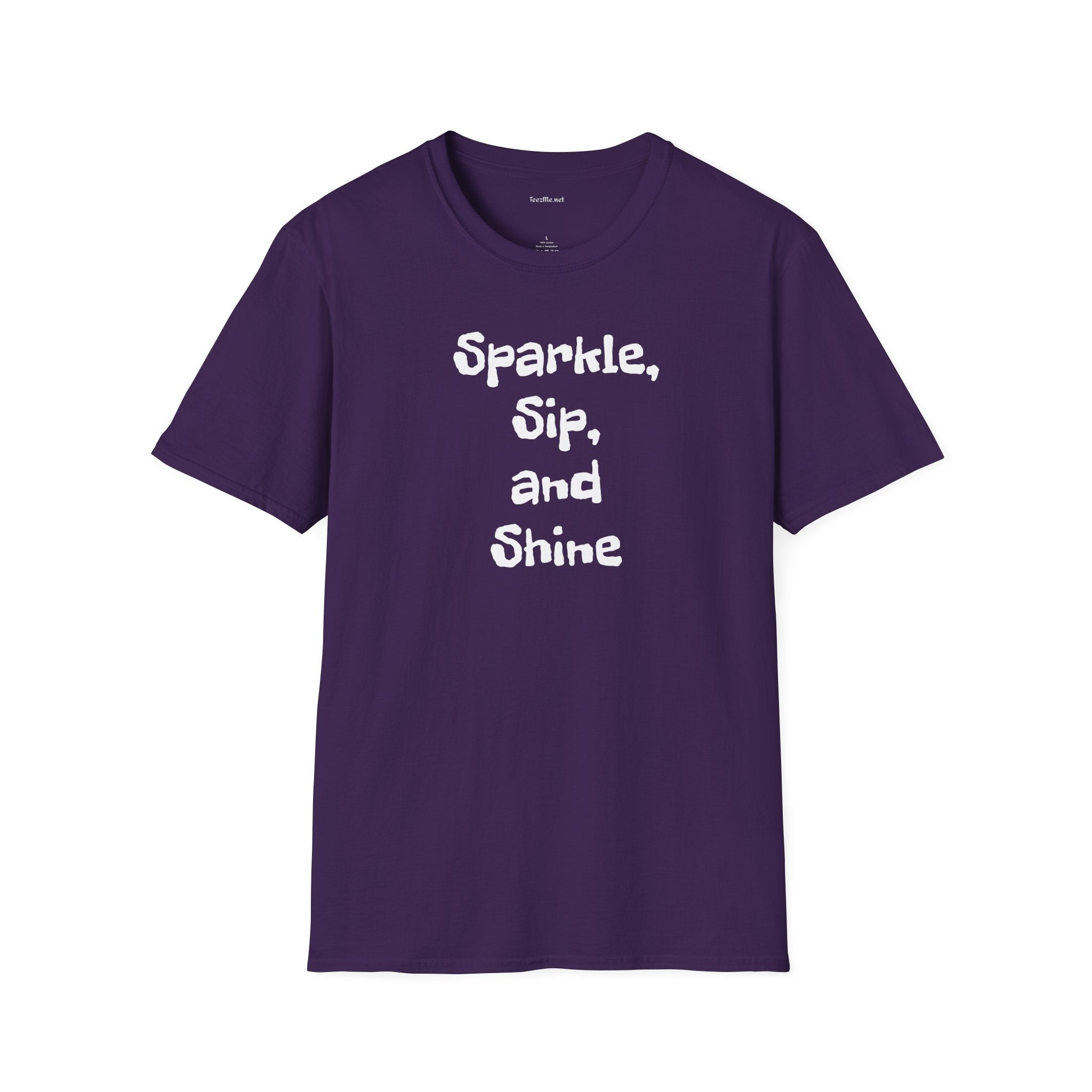 Sparkle, sip, and shine - Unisex Softstyle T-Shirt 100% Cotton Graphic
