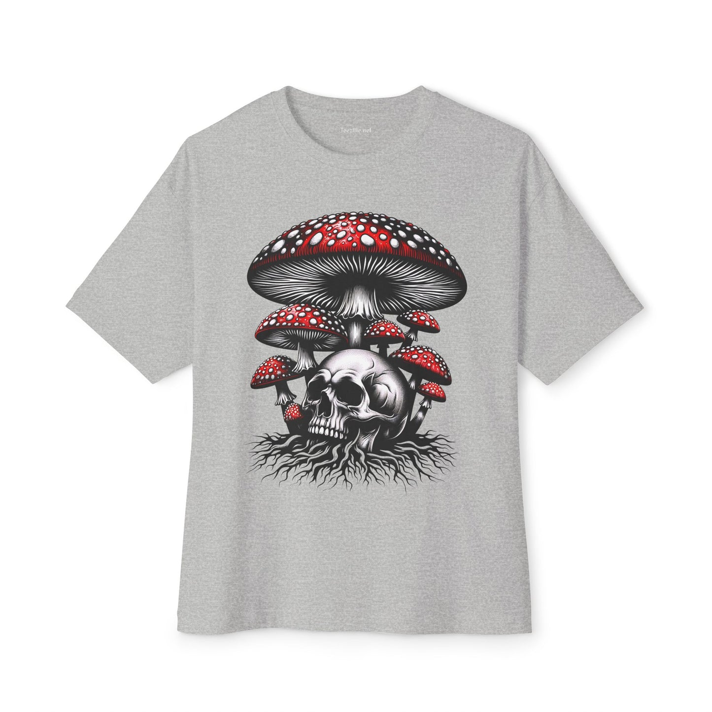 Skull with Mushrooms Unisex Oversized Boxy Tee