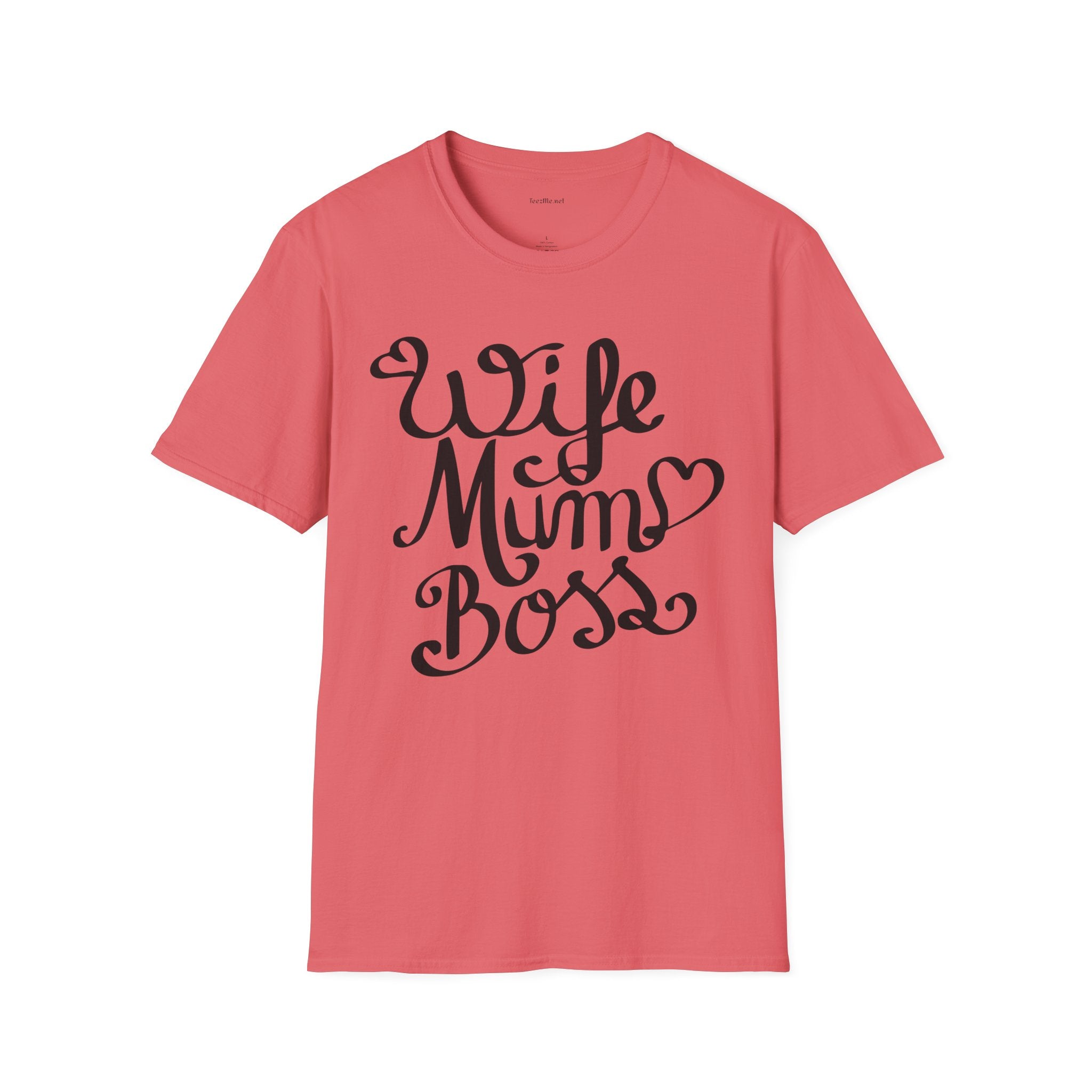 Wife Mum Boss - Unisex Softstyle T-Shirt 100% Cotton Graphic