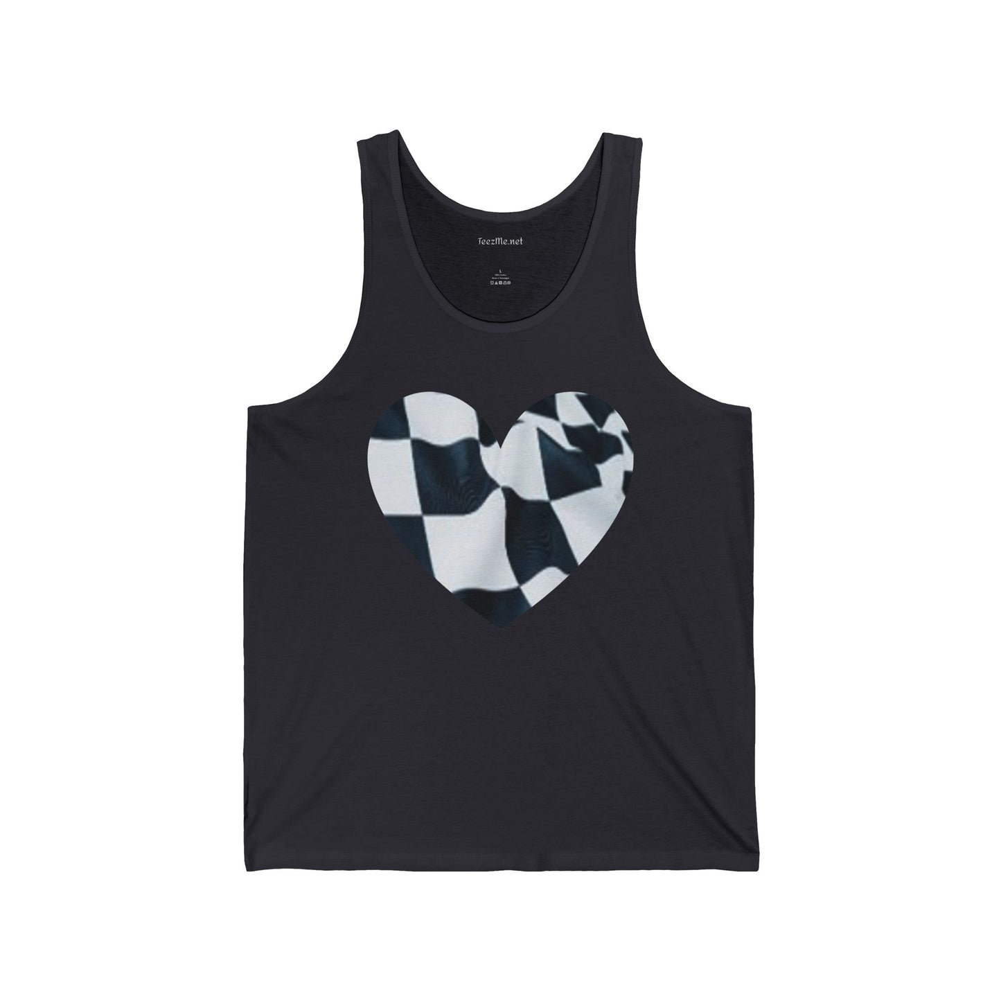 Race Flag Heart - Unisex Jersey Tank