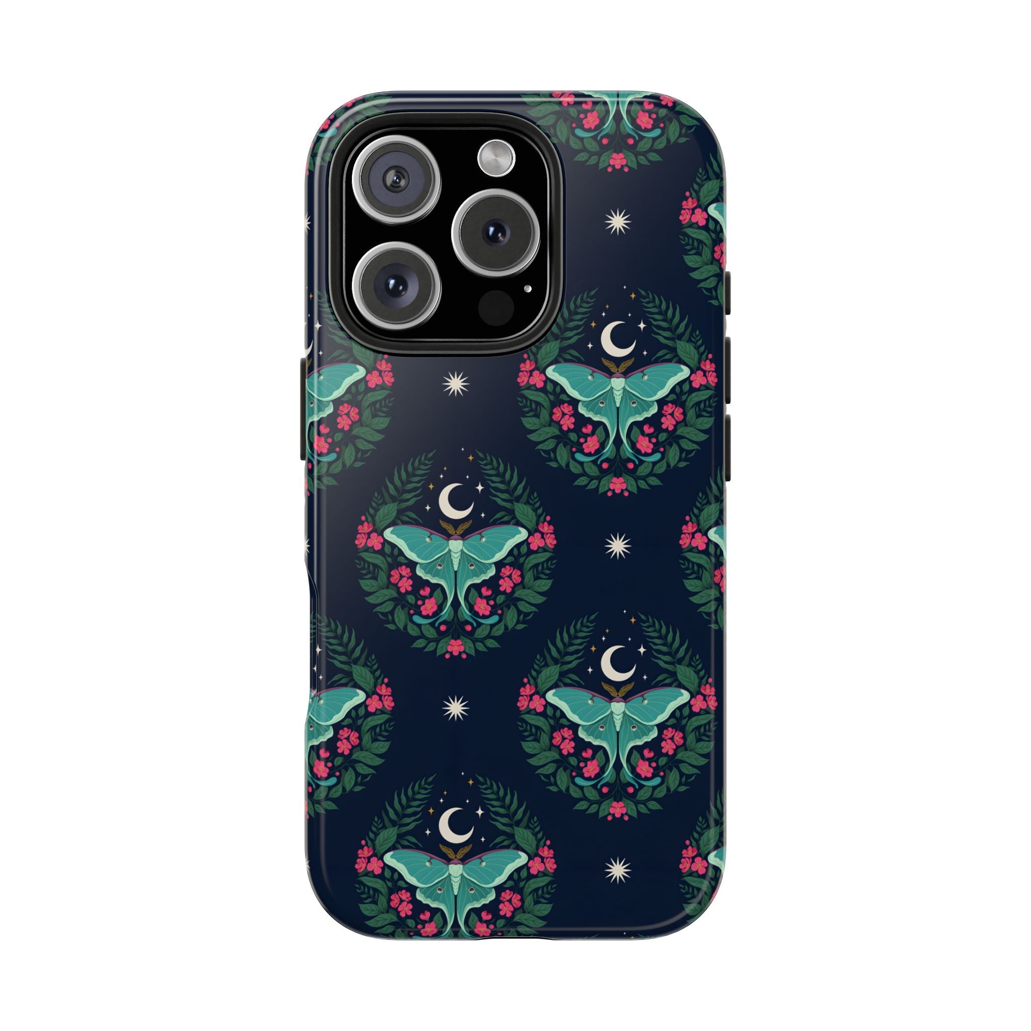 Moon Moth Tough Phone Case — Botanical Nightscape Protective Cover
