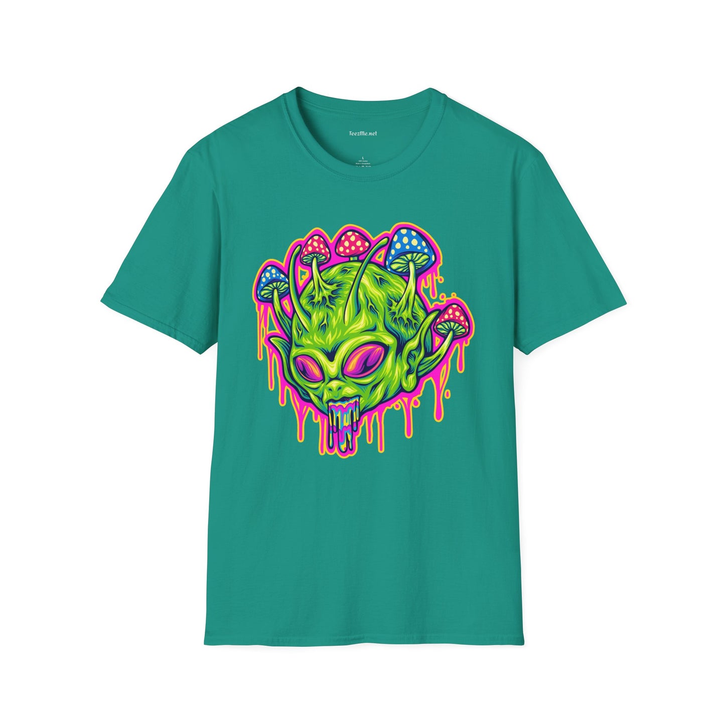 Trippy Alien Unisex Softstyle T-Shirt 100% Cotton Graphic