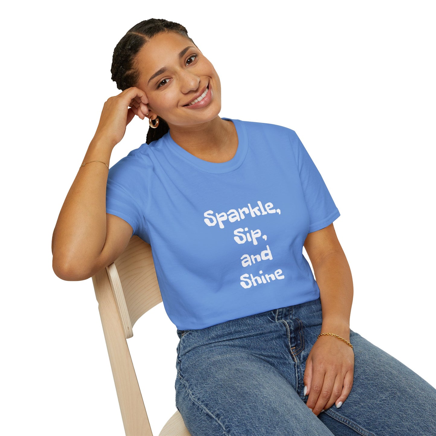 Sparkle, sip, and shine - Unisex Softstyle T-Shirt 100% Cotton Graphic