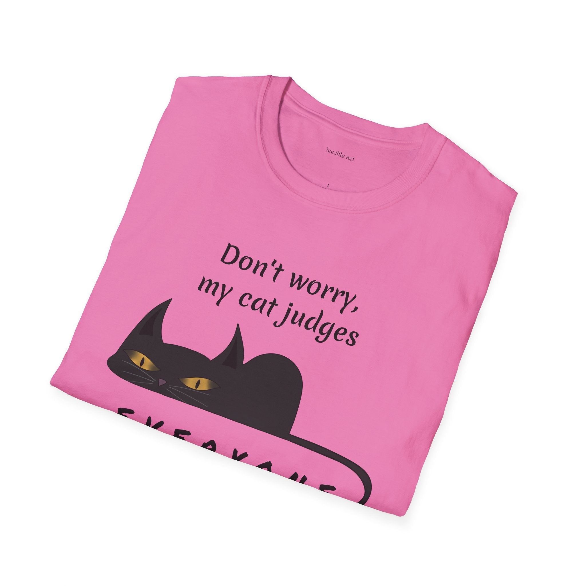 Judging Cat - Unisex Softstyle T-Shirt 100% Cotton Graphic