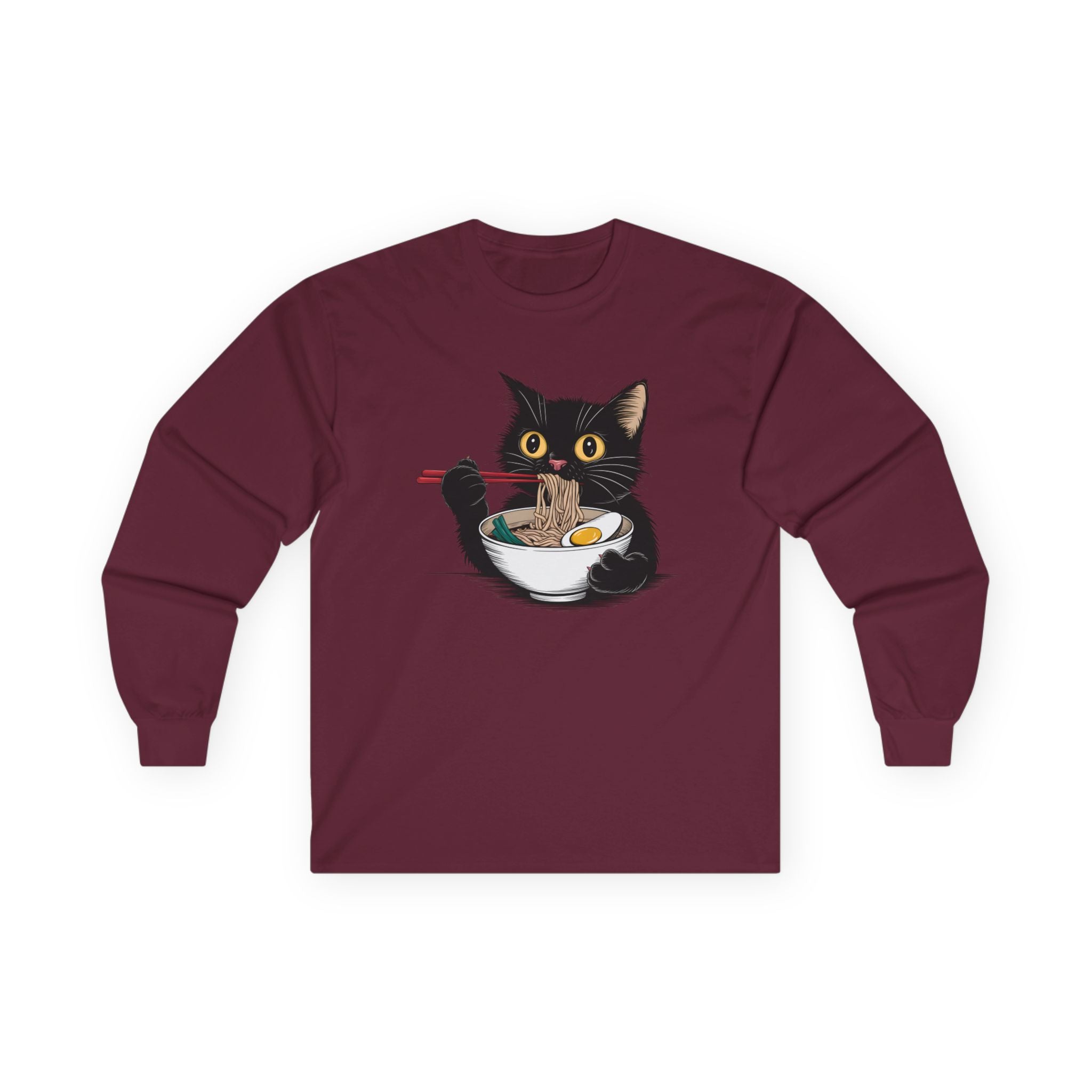 Ramen Lover Black Cat Unisex Ultra Cotton Long Sleeve Tee