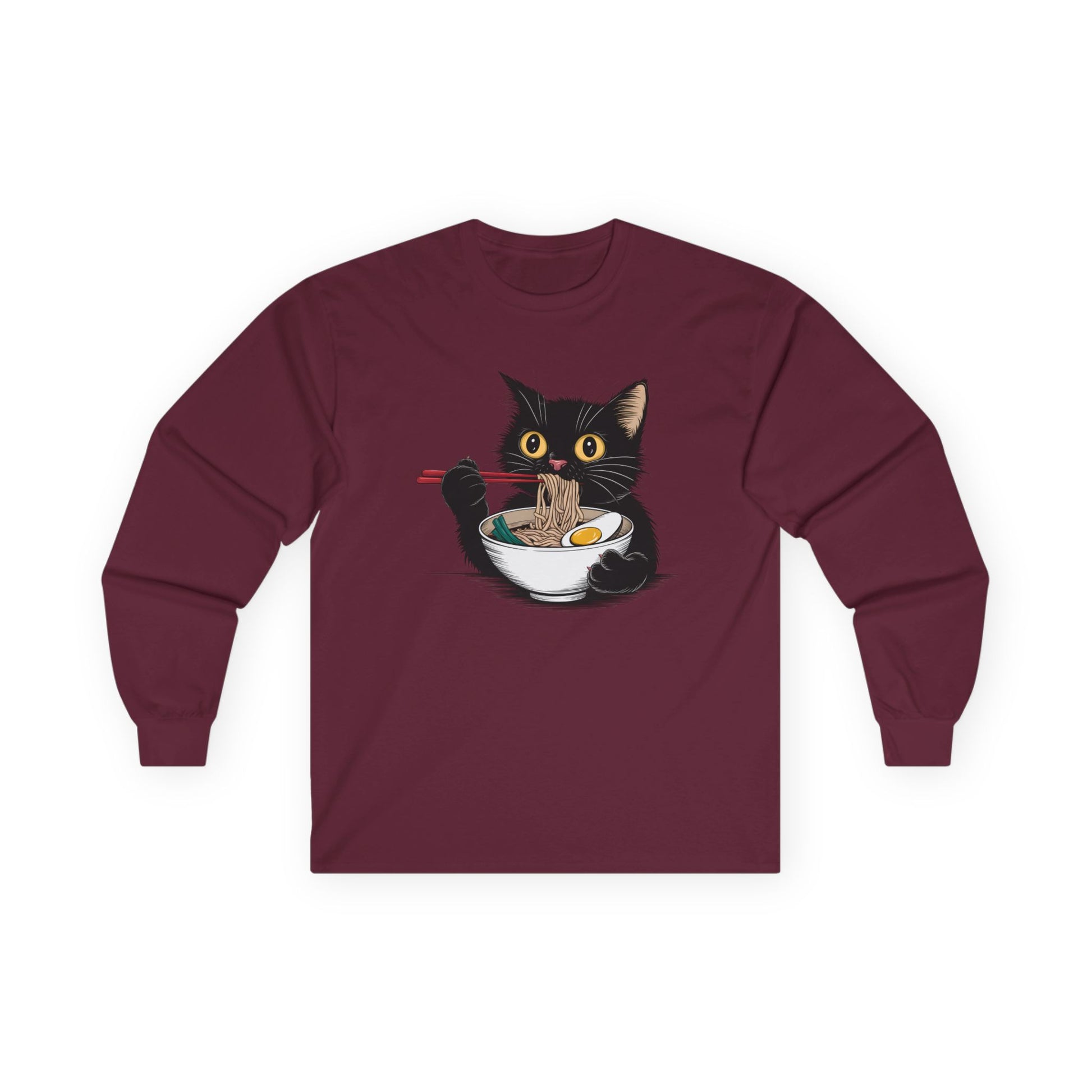Ramen Lover Black Cat Unisex Ultra Cotton Long Sleeve Tee