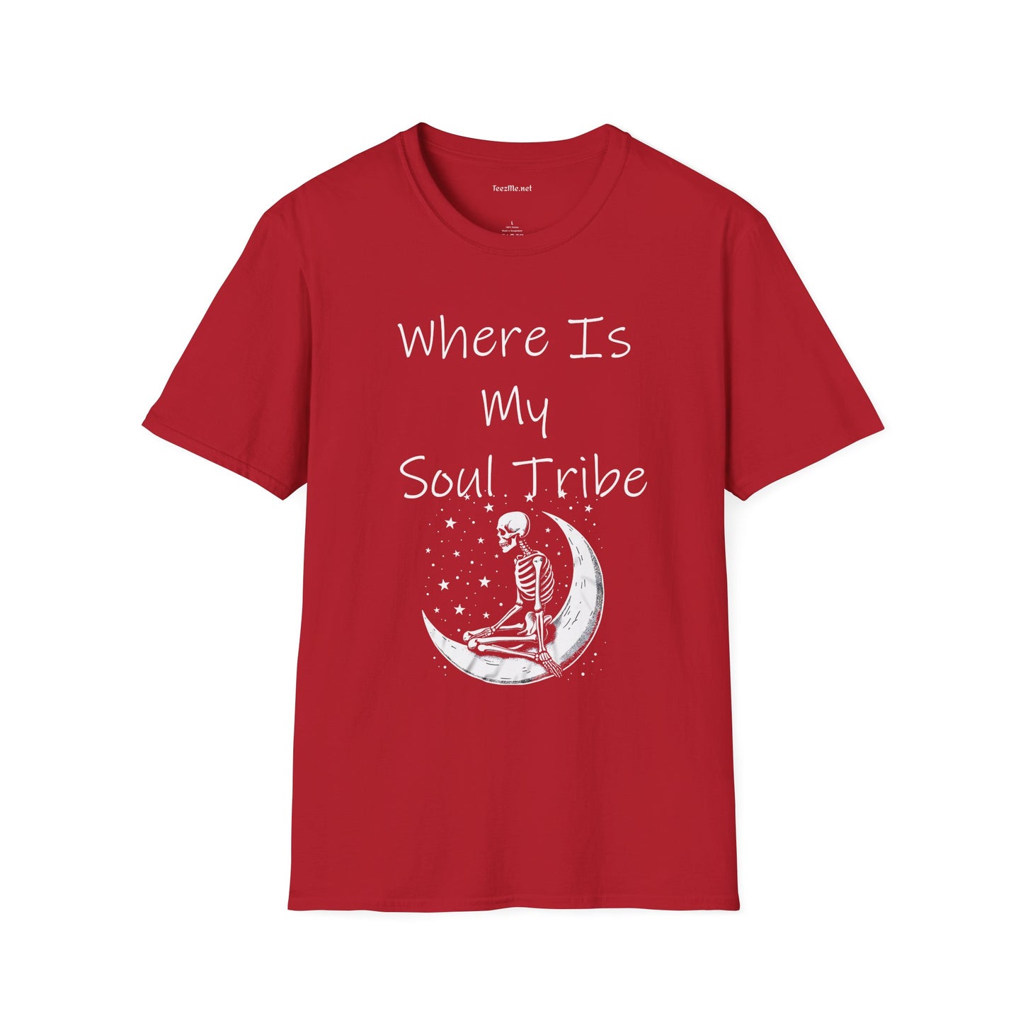 Where Is My Soul Tribe with Skeleton Unisex Soft Style T-Shirt 100% Cotton Graphic