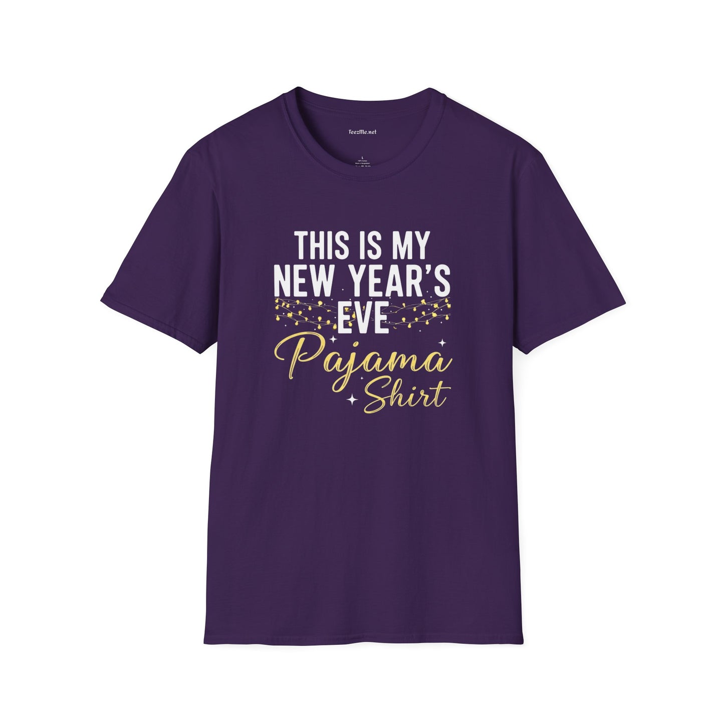 New Year's Eve PJ Shirt Unisex Softstyle T-Shirt 100% Cotton Graphic Seasonal Celebration