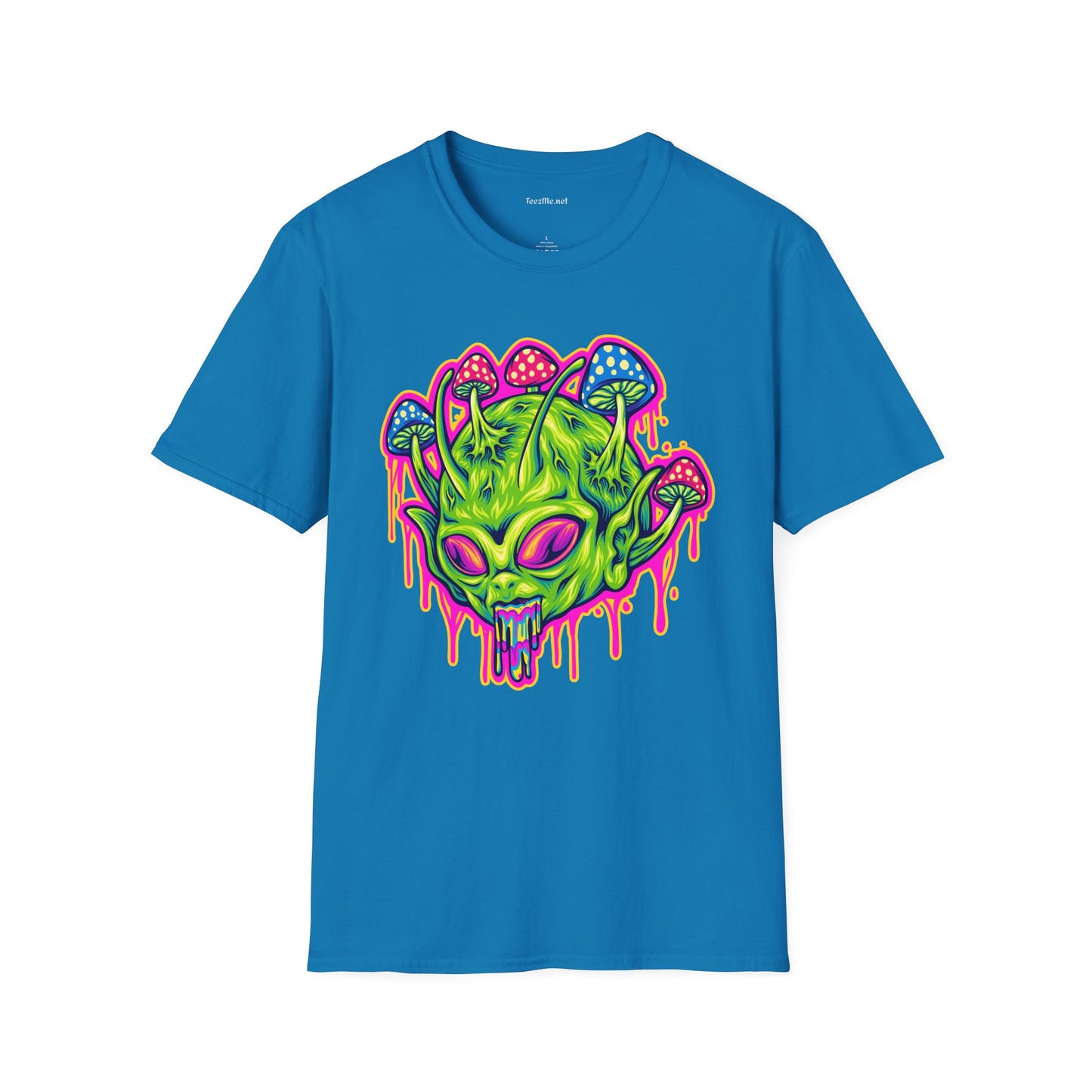 Trippy Alien Unisex Softstyle T-Shirt 100% Cotton Graphic