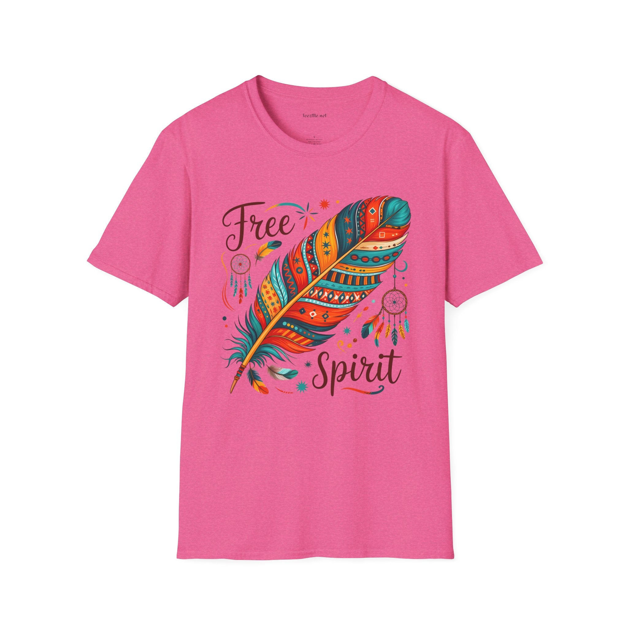 Free Spirit Boho Unisex Softstyle T-Shirt 100% Cotton Graphic
