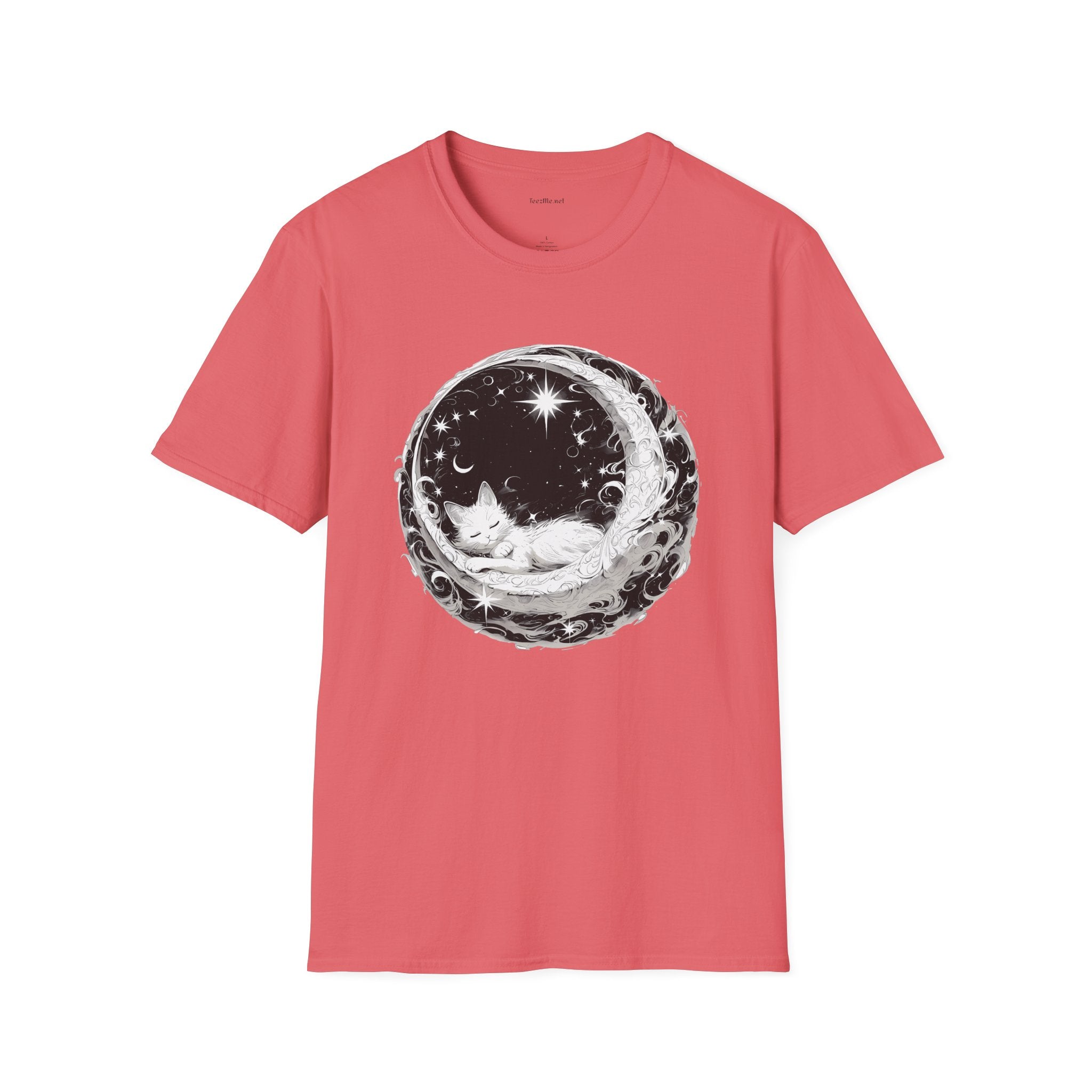 Moon Cat  - Unisex Softstyle T-Shirt 100% Cotton Graphic