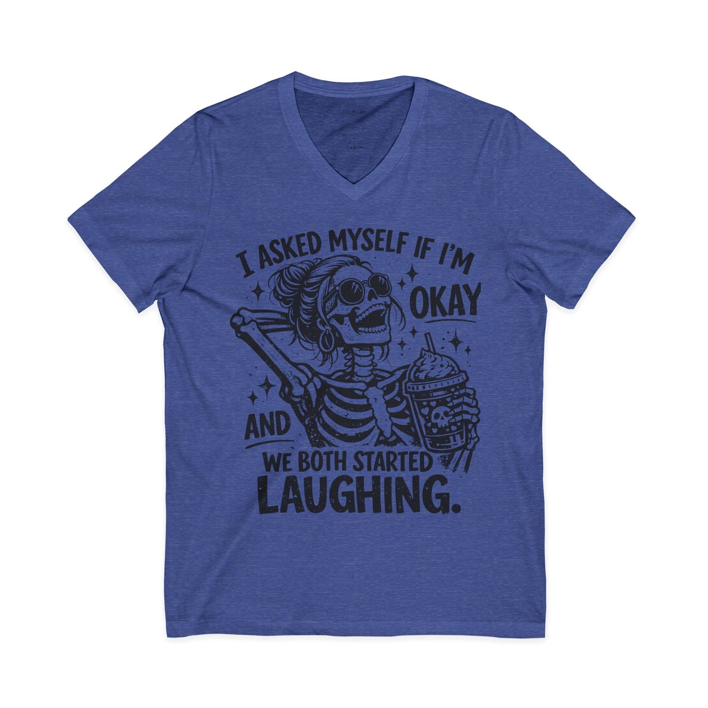I Asked Myself If 03 Unisex Jersey Short Sleeve V-Neck Tee