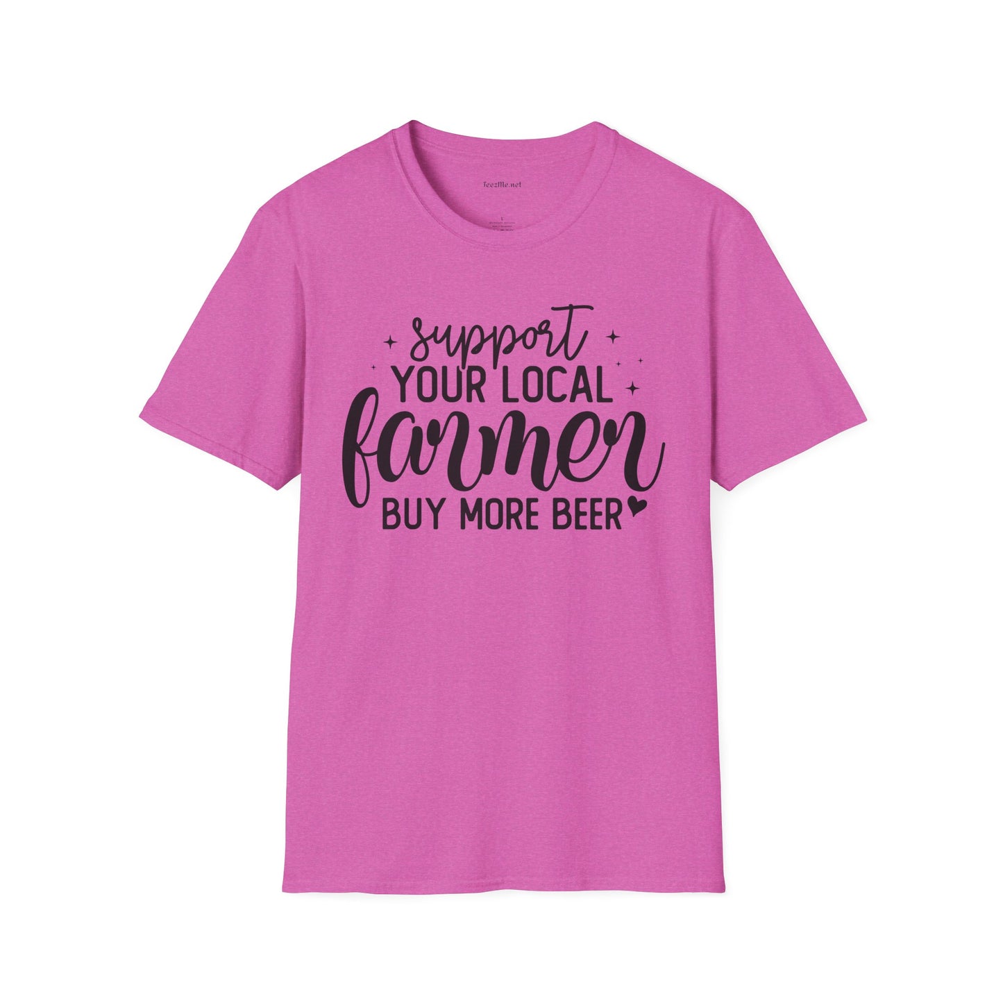 Support Your Local Farmer Buy Beer Unisex Soft Style T-Shirt 100% Cotton Graphic