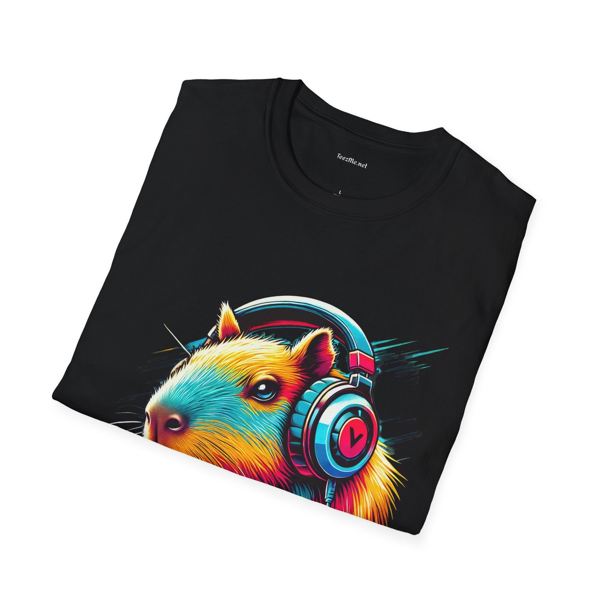 Capybara Video Gamer Unisex Softstyle T-Shirt 100% Cotton Graphic