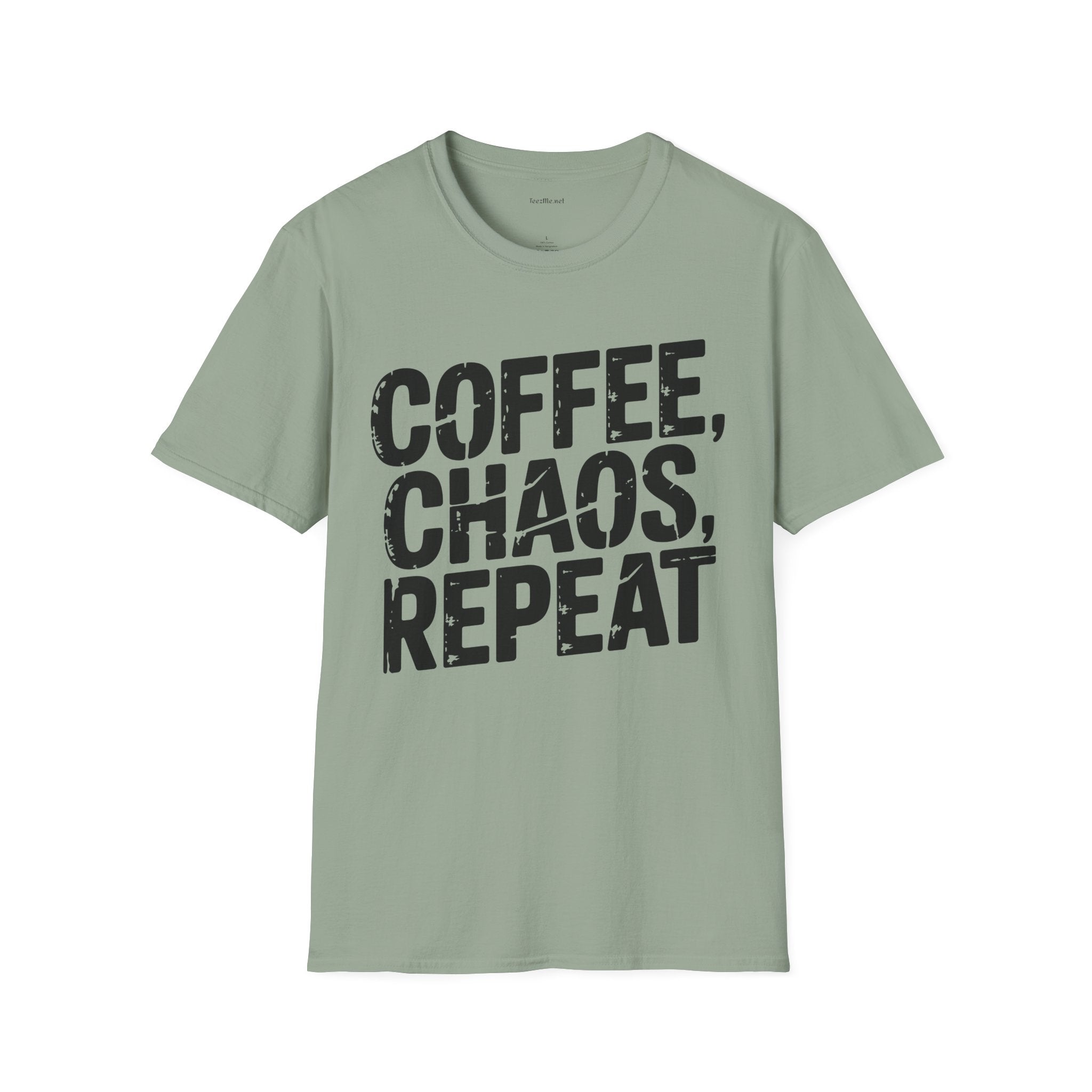 Coffee, Chaos, Repeat T-Shirt — Funny Morning Routine Graphic Tee