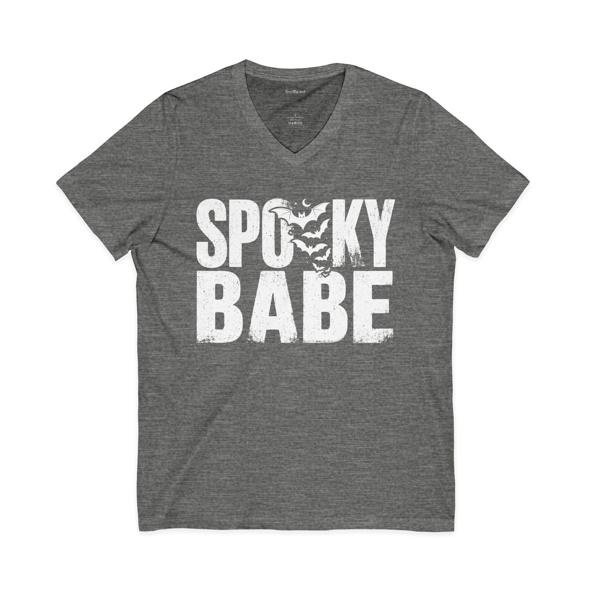 Spooky Babe V-Neck Tee — Halloween Graphic T-Shirt for Women