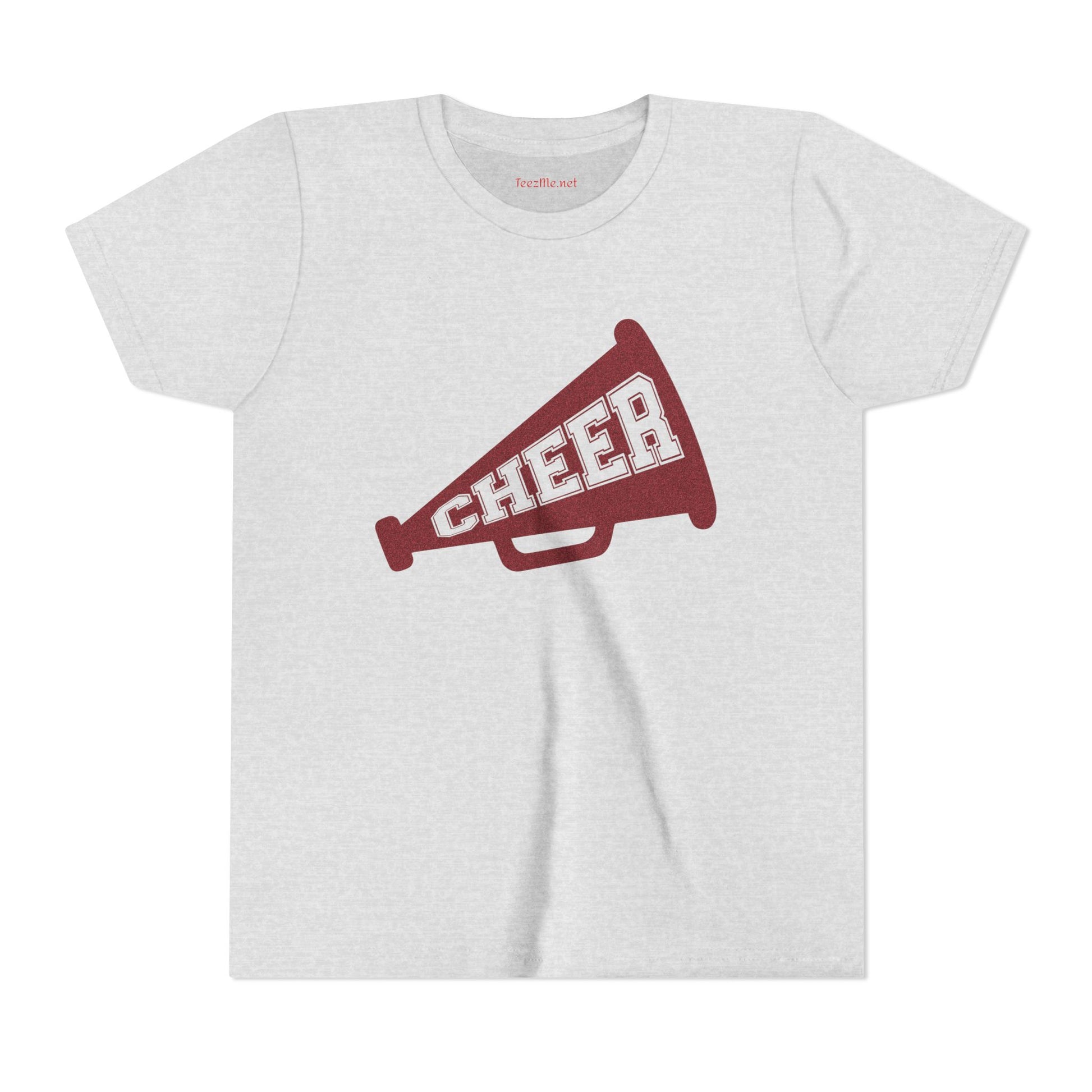 Youth Cheer Megaphone Tee — Kids Cheerleading Shirt