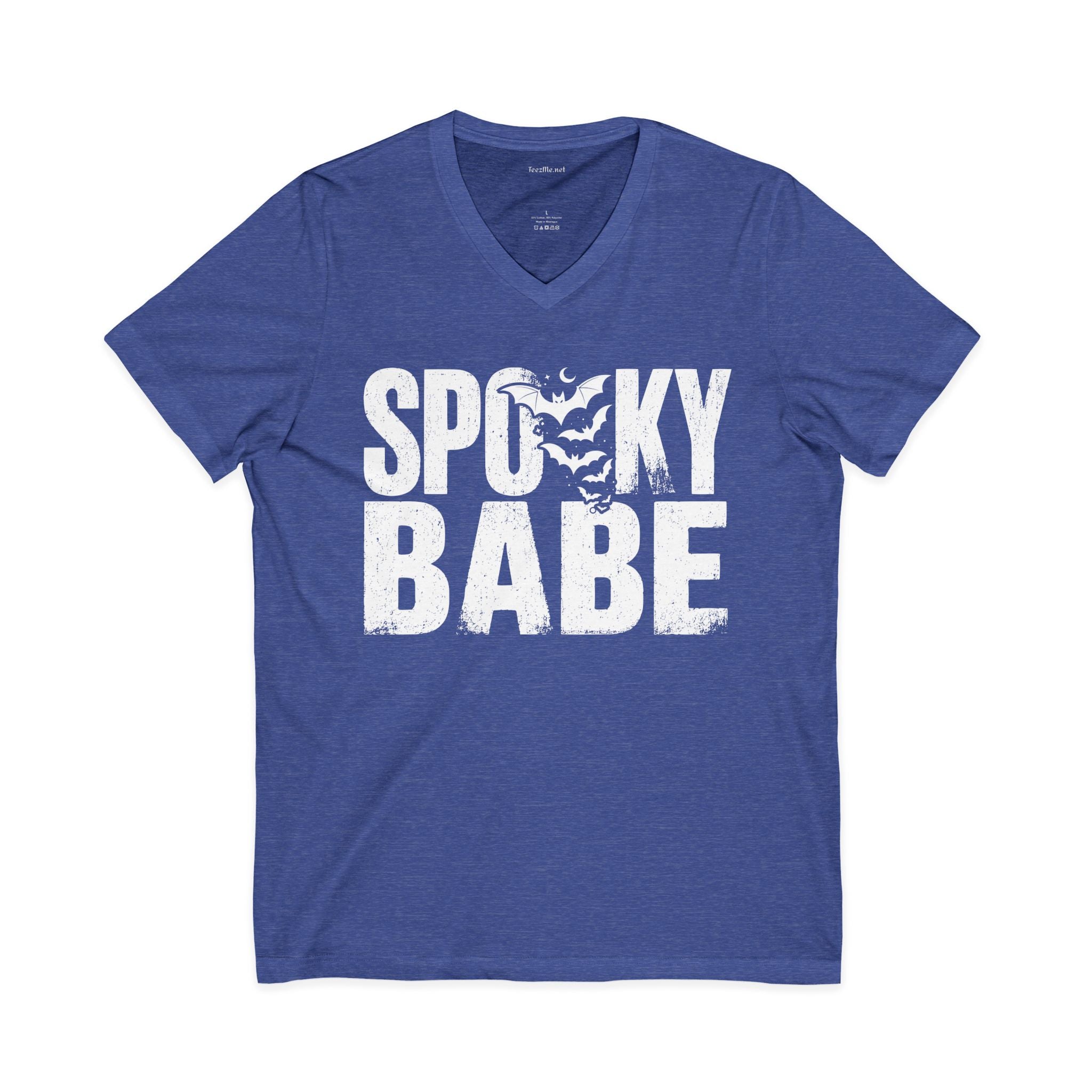 Spooky Babe V-Neck Tee — Halloween Graphic T-Shirt for Women