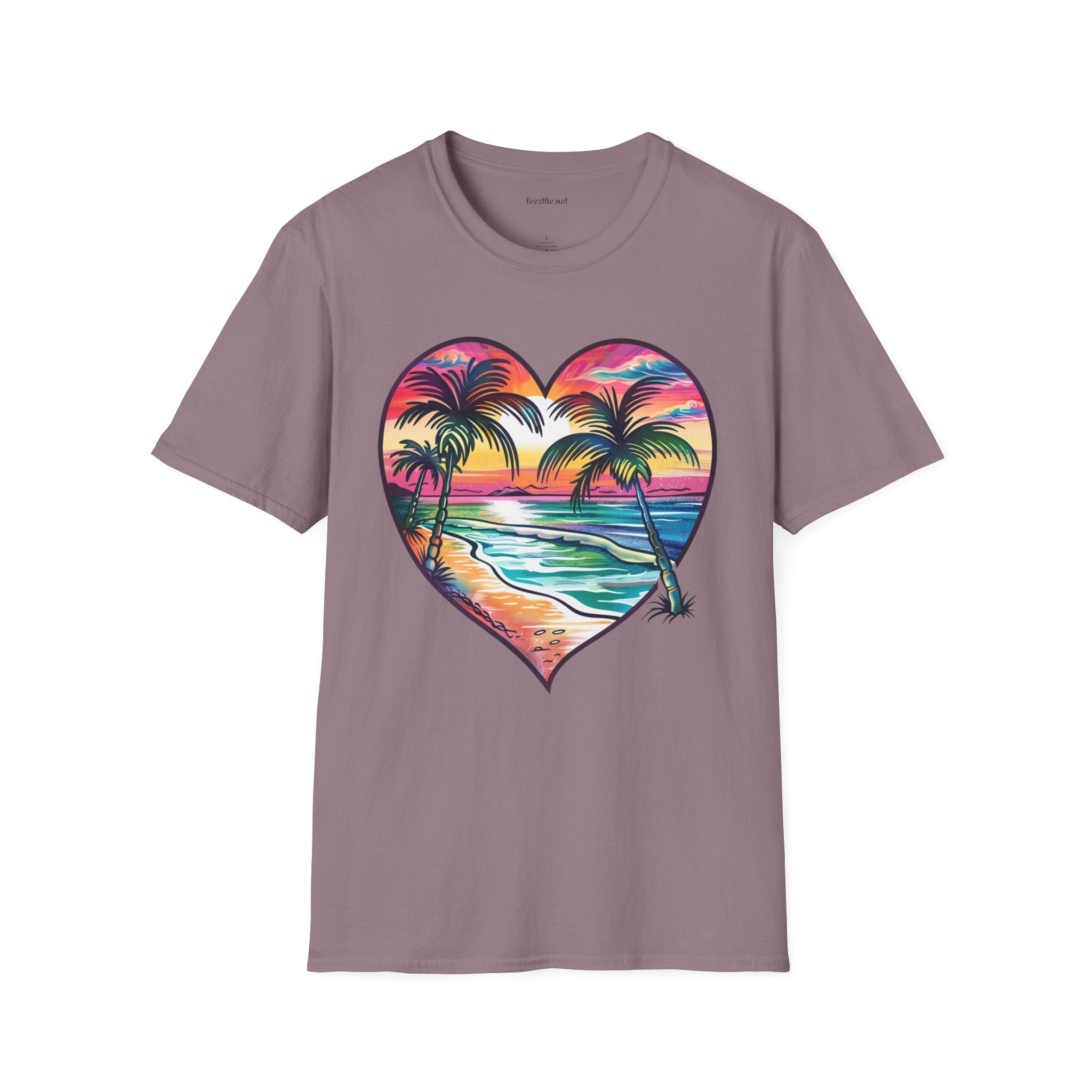 Beach Watercolor2 Unisex Soft T-Shirt 100% Cotton Graphic